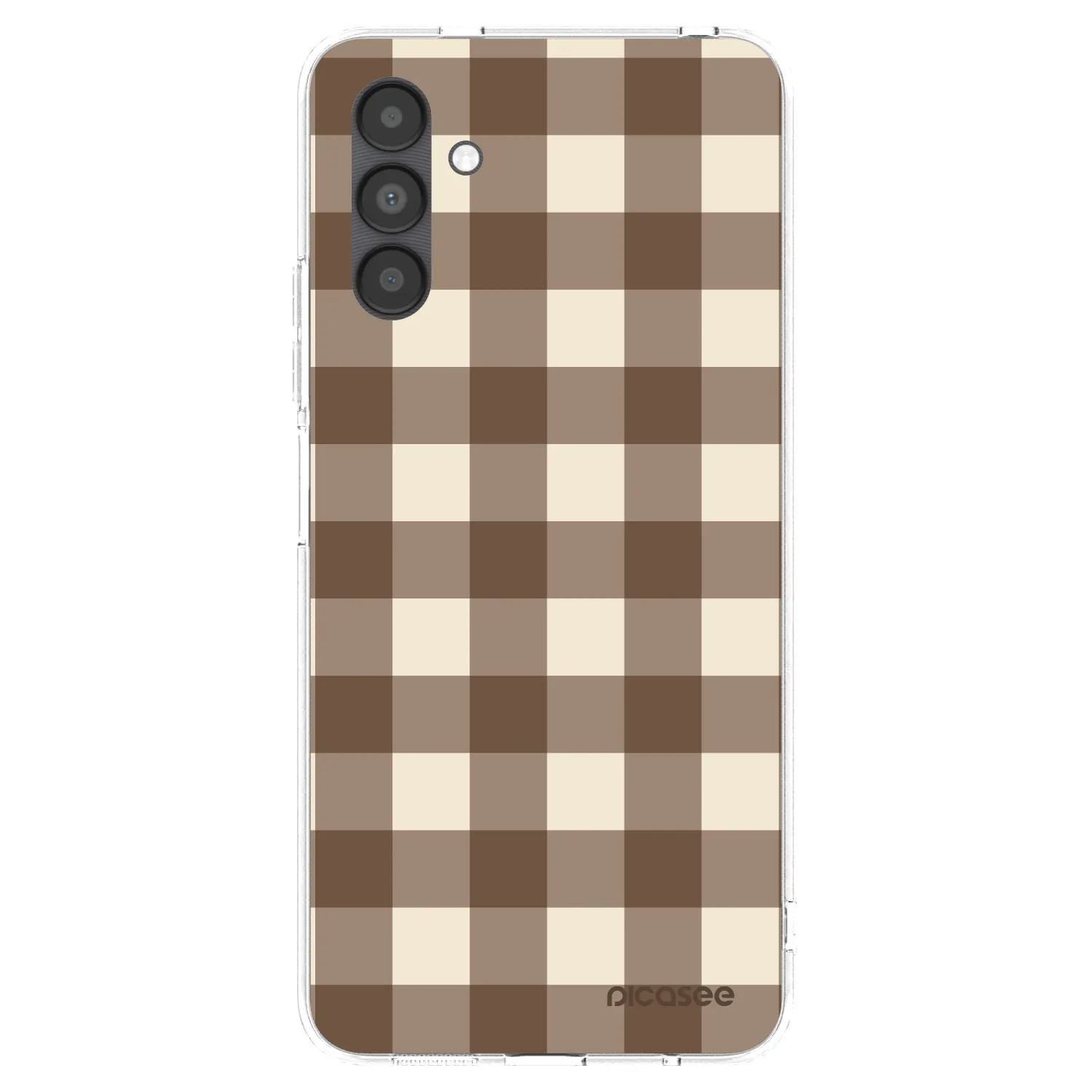 Picasee silikonska prozirna maskica za Samsung Galaxy A04s A047F - Brown grid