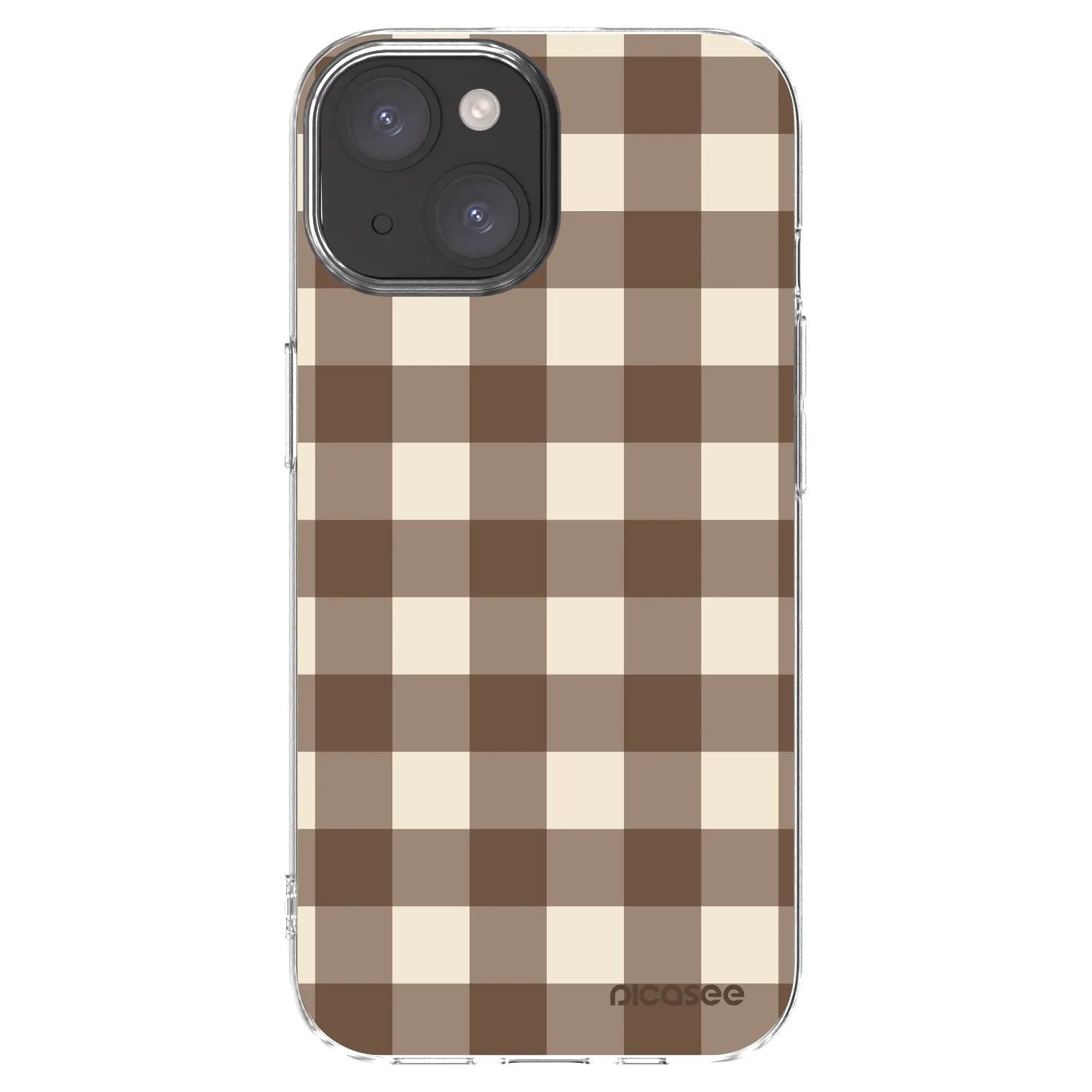 Picasee silikonska prozirna maskica za Apple iPhone 15 - Brown grid
