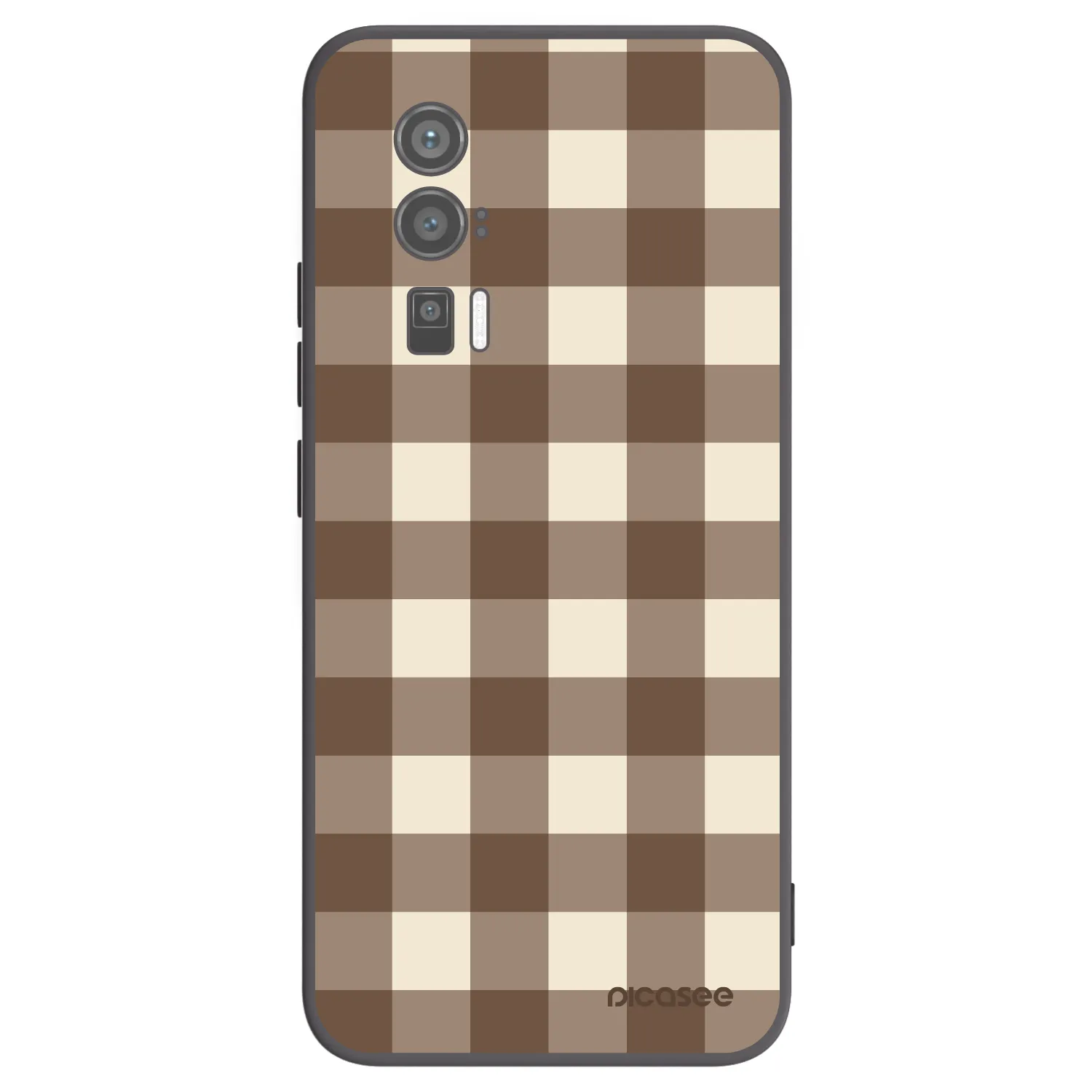 Picasee crna silikonska maskica za Xiaomi Poco F5 Pro 5G - Brown grid