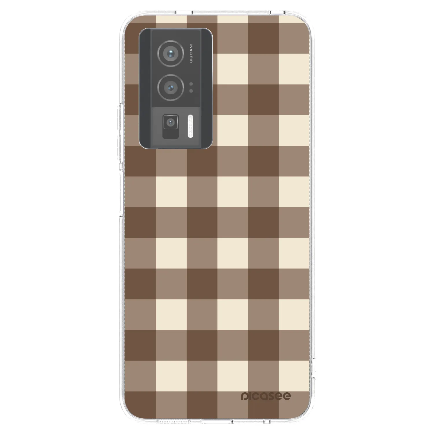 Picasee silikonska prozirna maskica za Xiaomi Poco F5 Pro 5G - Brown grid