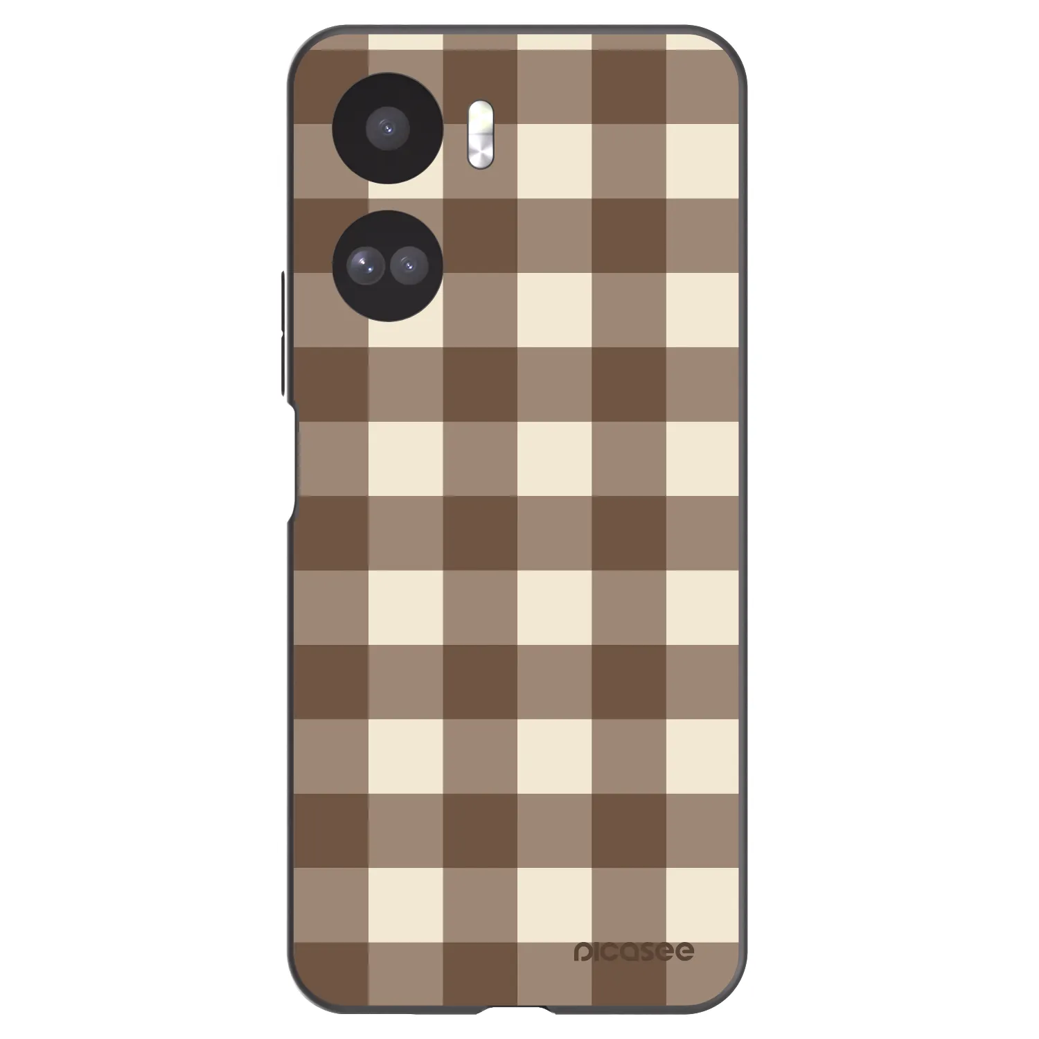 Picasee crna silikonska maskica za Honor 90 Lite 5G - Brown grid
