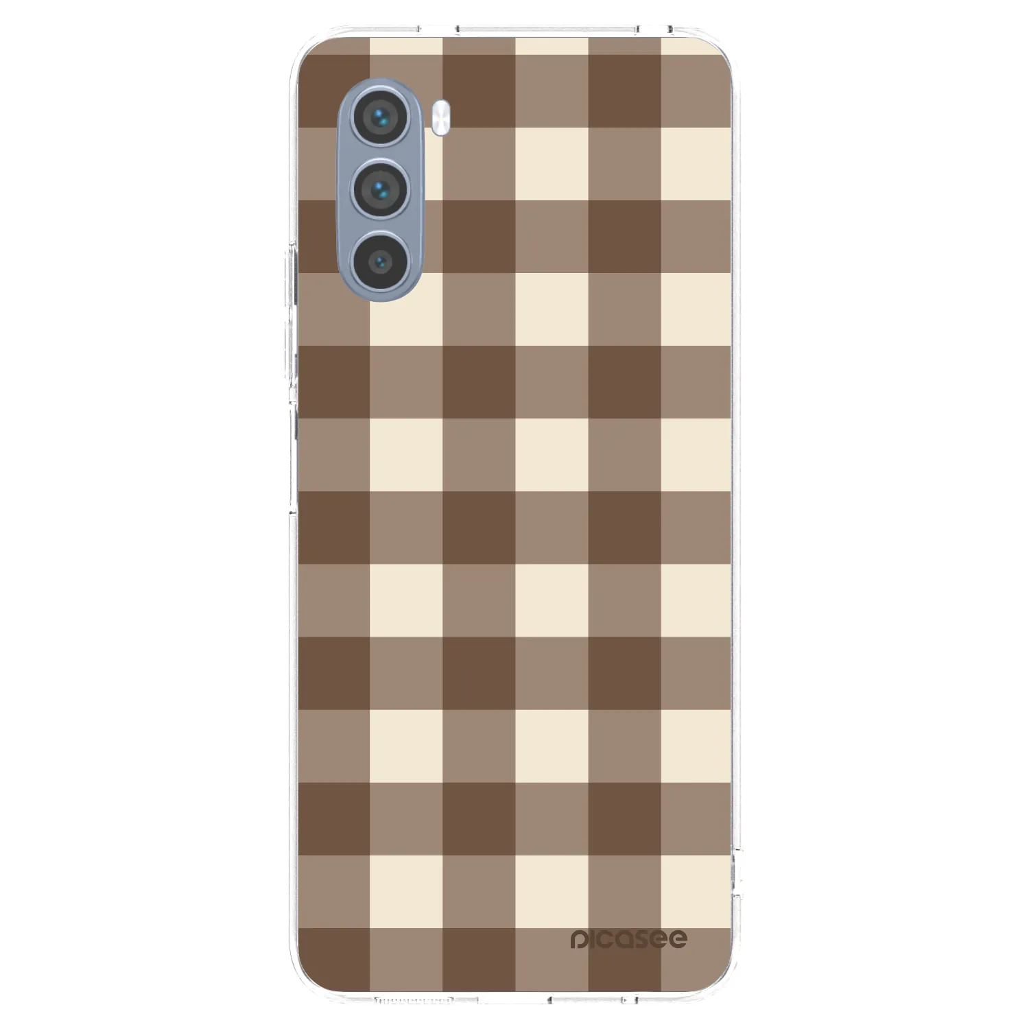 Picasee silikonska prozirna maskica za Motorola Moto G62 - Brown grid