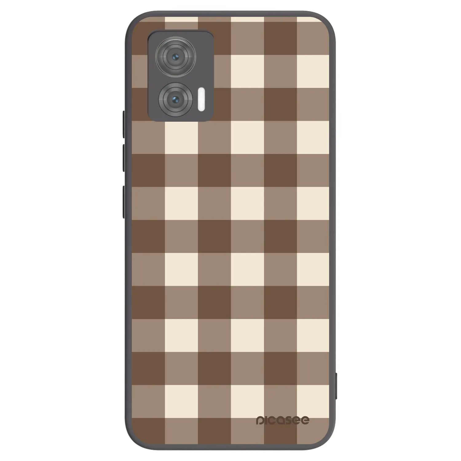Picasee crna silikonska maskica za Motorola Edge 30 Neo - Brown grid