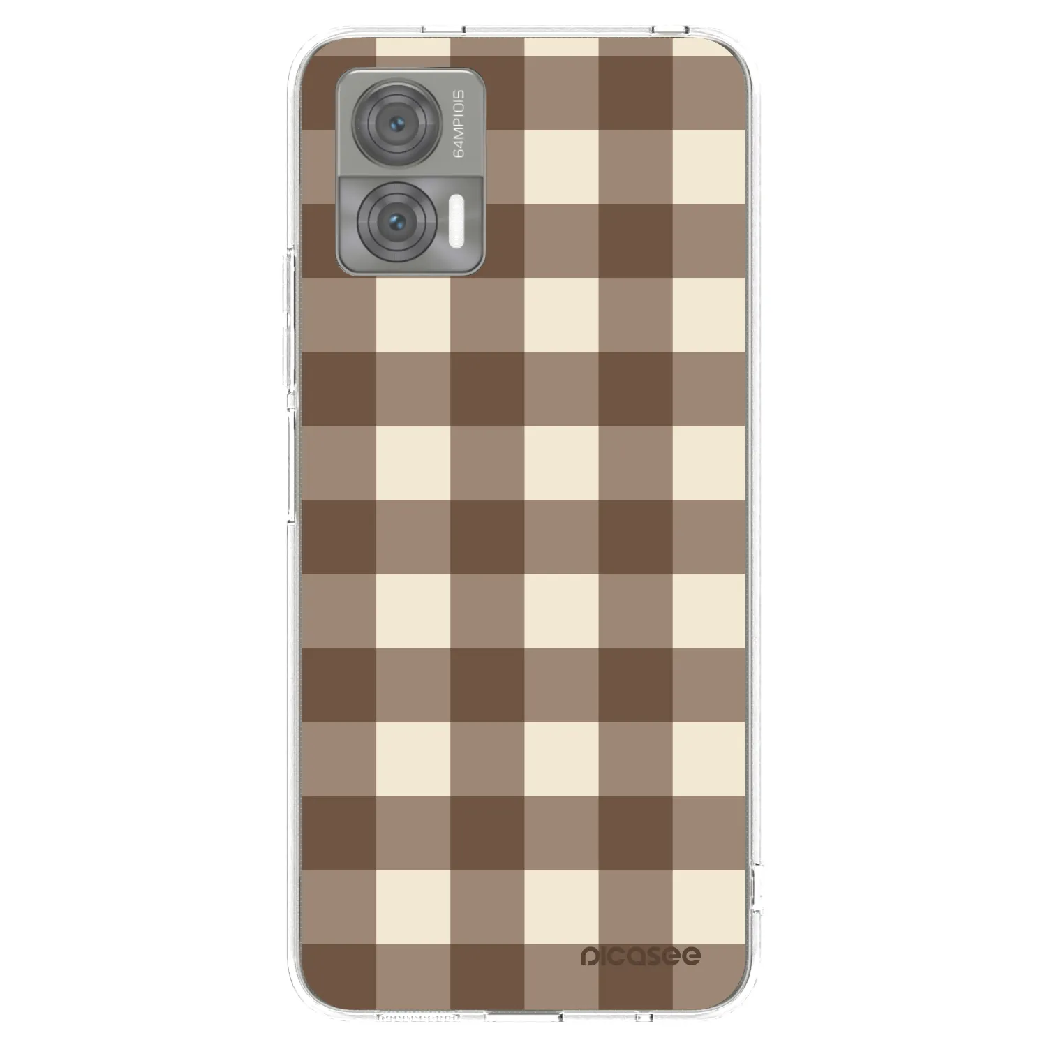 Picasee silikonska prozirna maskica za Motorola Edge 30 Neo - Brown grid
