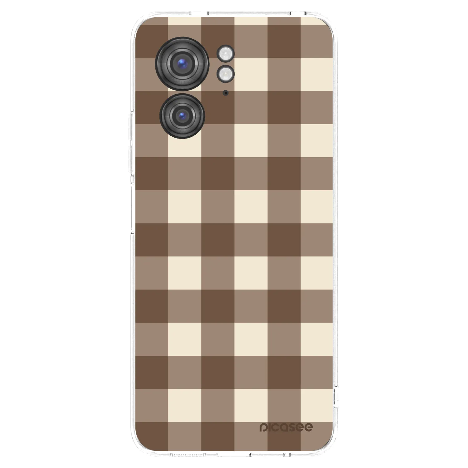 Picasee silikonska prozirna maskica za Motorola Edge 40 - Brown grid