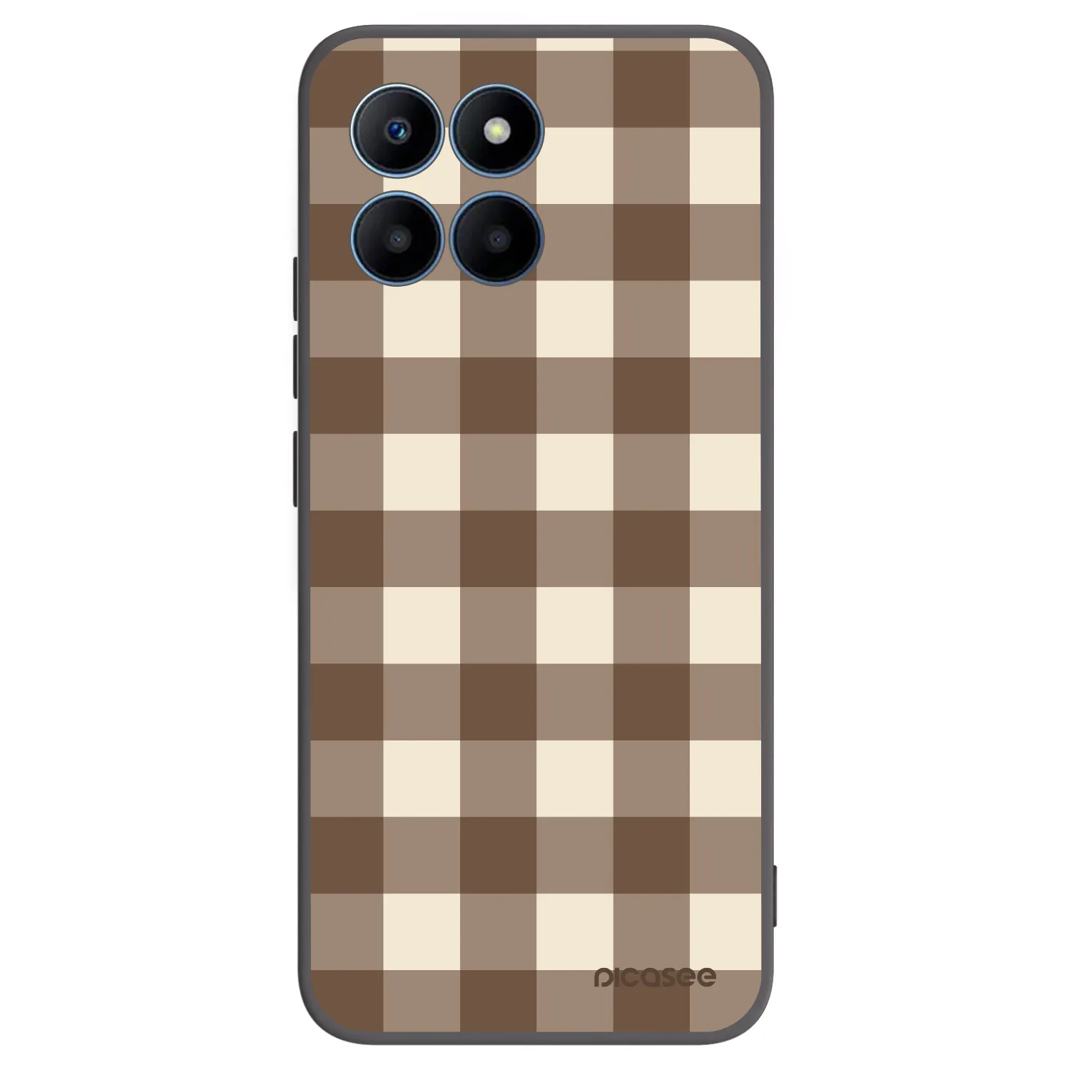 Picasee crna silikonska maskica za Honor 70 Lite - Brown grid