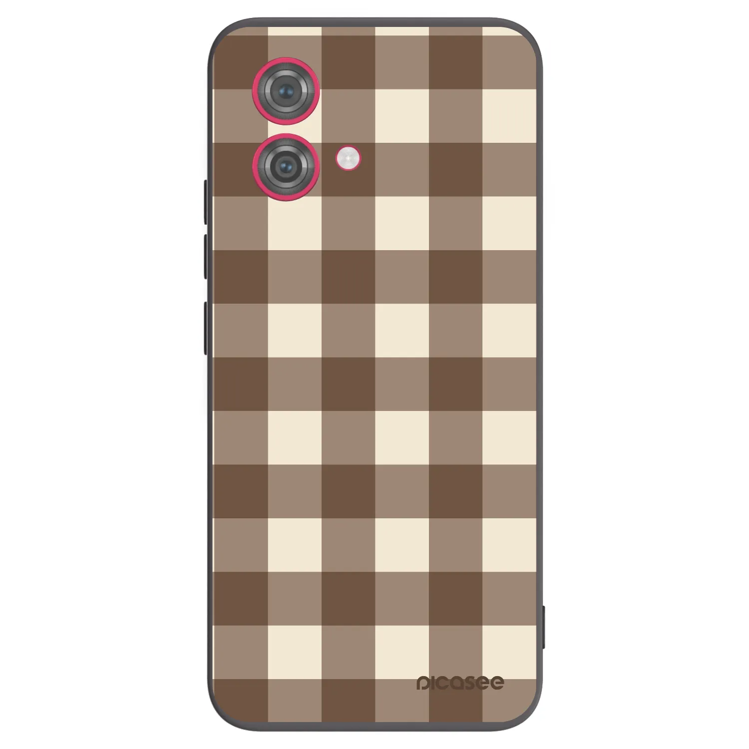 Picasee crna silikonska maskica za Motorola Moto G84 5G - Brown grid