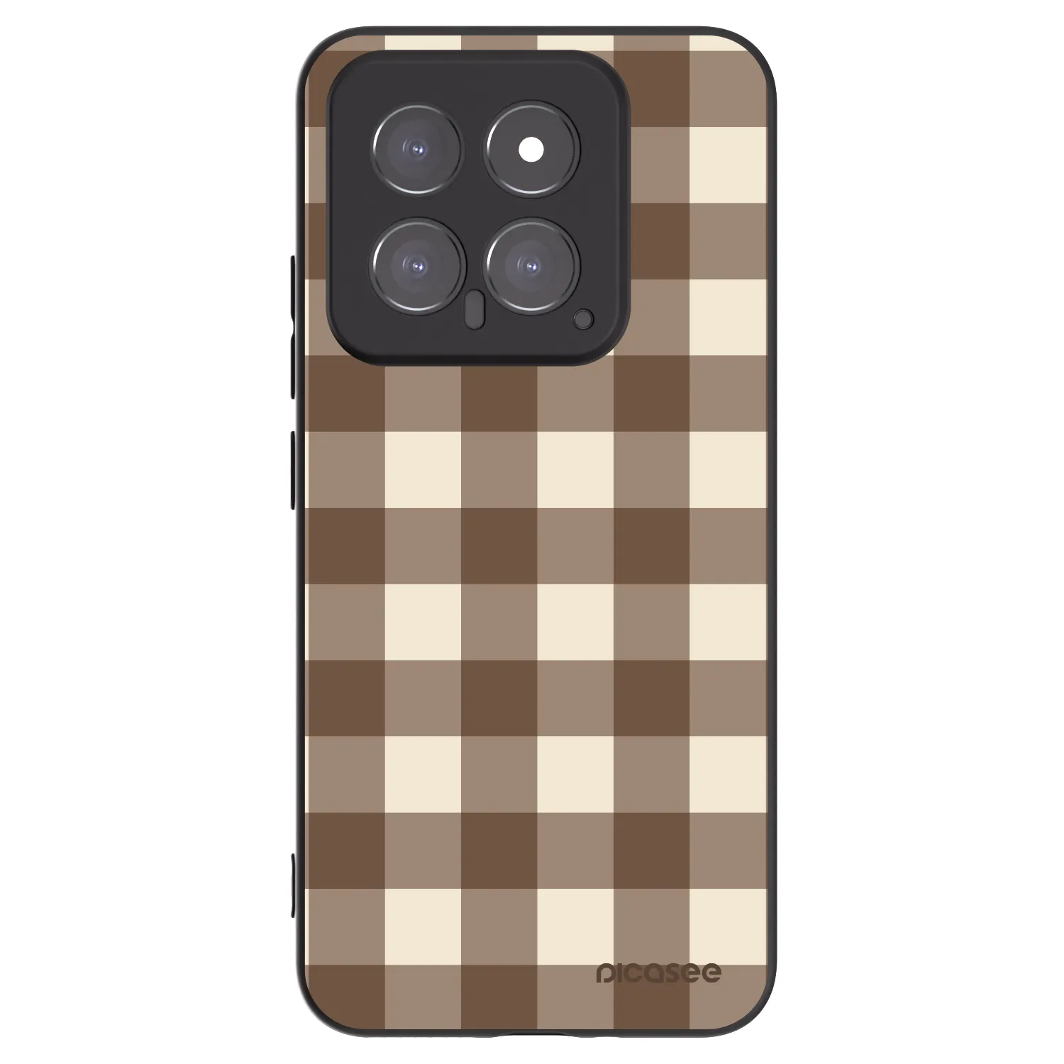 Picasee crna silikonska maskica za Xiaomi 14 - Brown grid