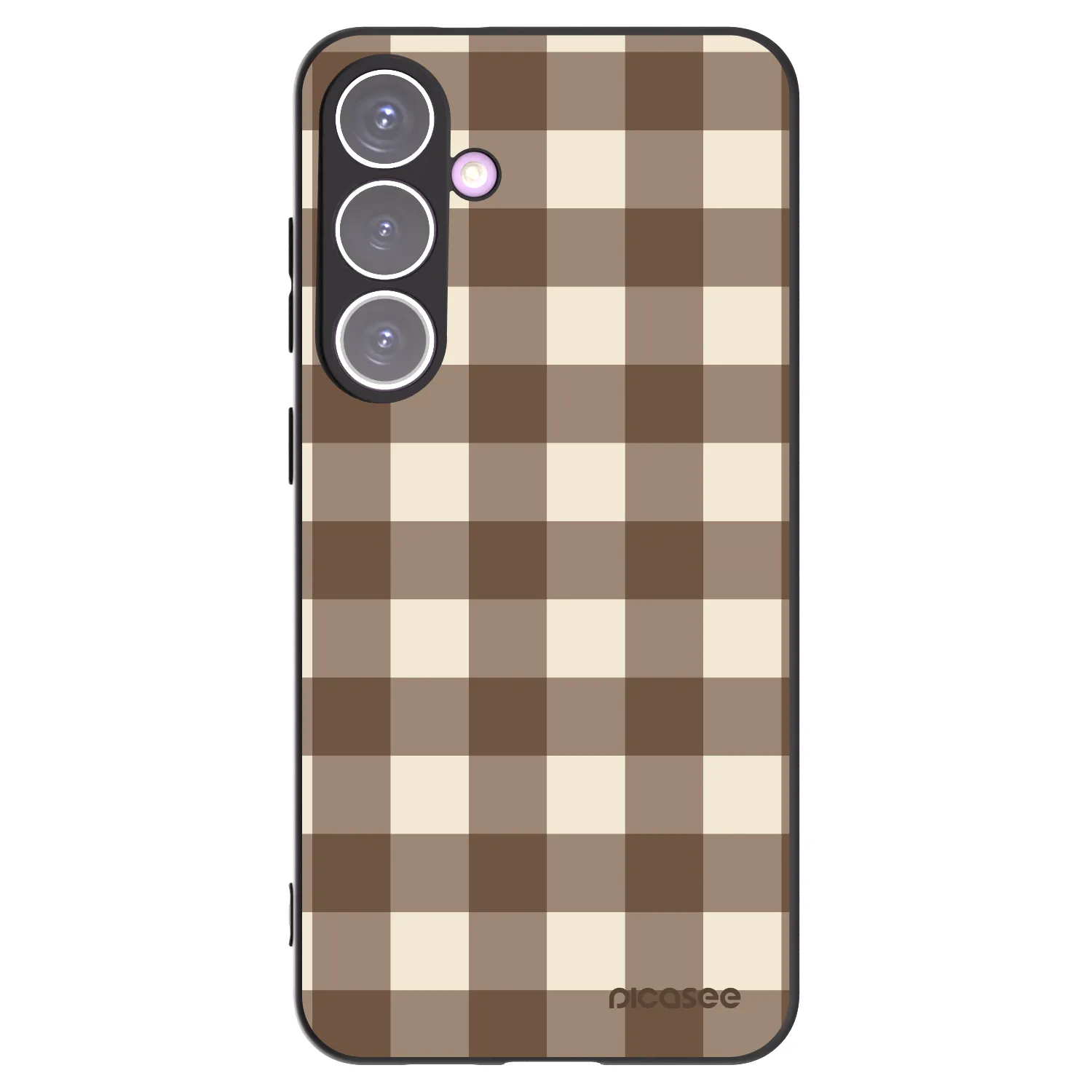 Picasee crna silikonska maskica za Samsung Galaxy S24+ S926B 5G - Brown grid
