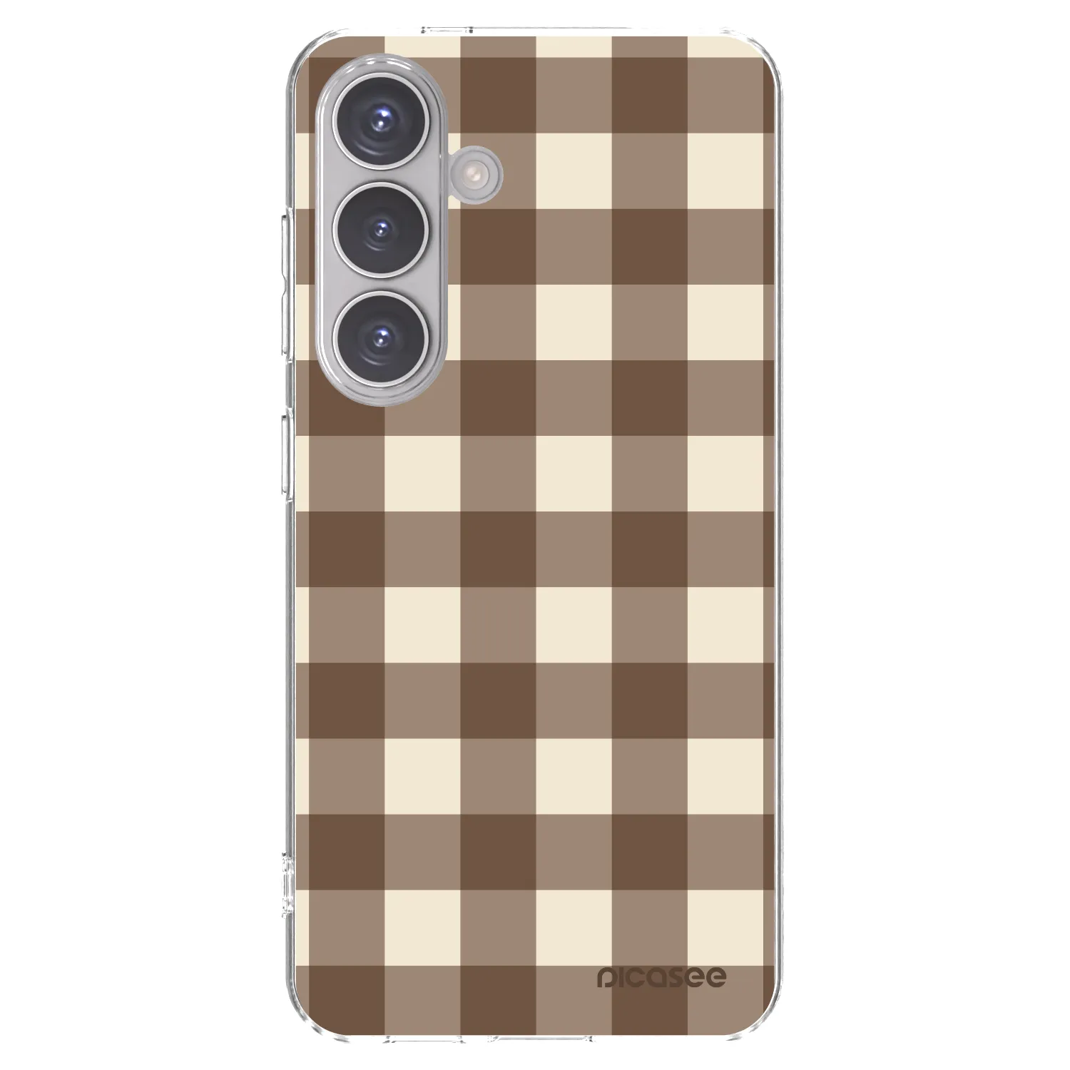 Picasee silikonska prozirna maskica za Samsung Galaxy S24 S921B 5G - Brown grid
