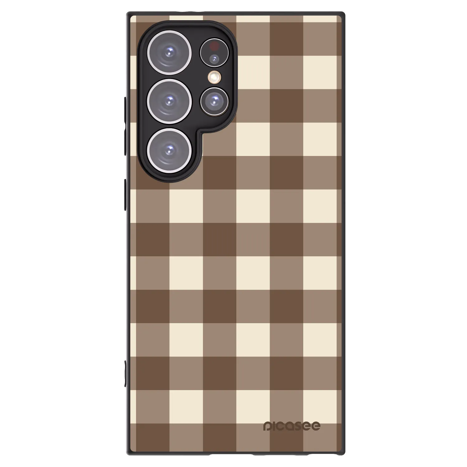 Picasee crna silikonska maskica za Samsung Galaxy S24 Ultra S928B 5G - Brown grid