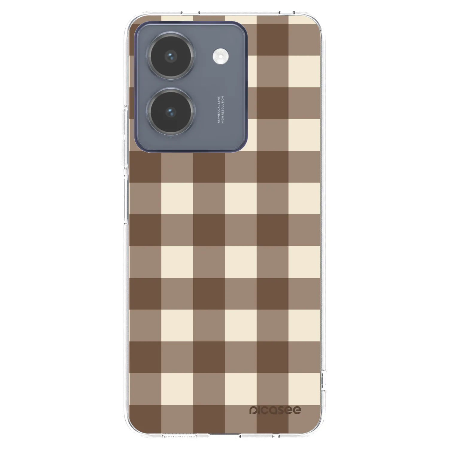 Picasee silikonska prozirna maskica za Vivo Y36 4G - Brown grid
