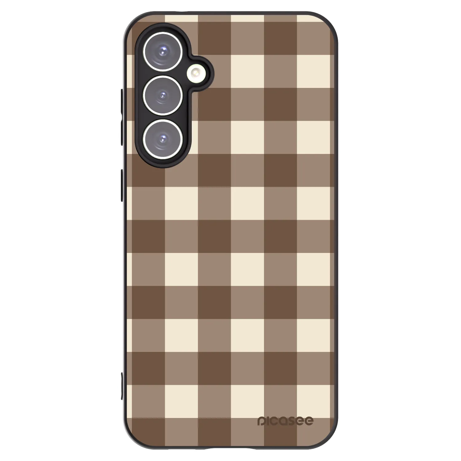 Picasee crna silikonska maskica za Samsung Galaxy S23 FE S711B - Brown grid