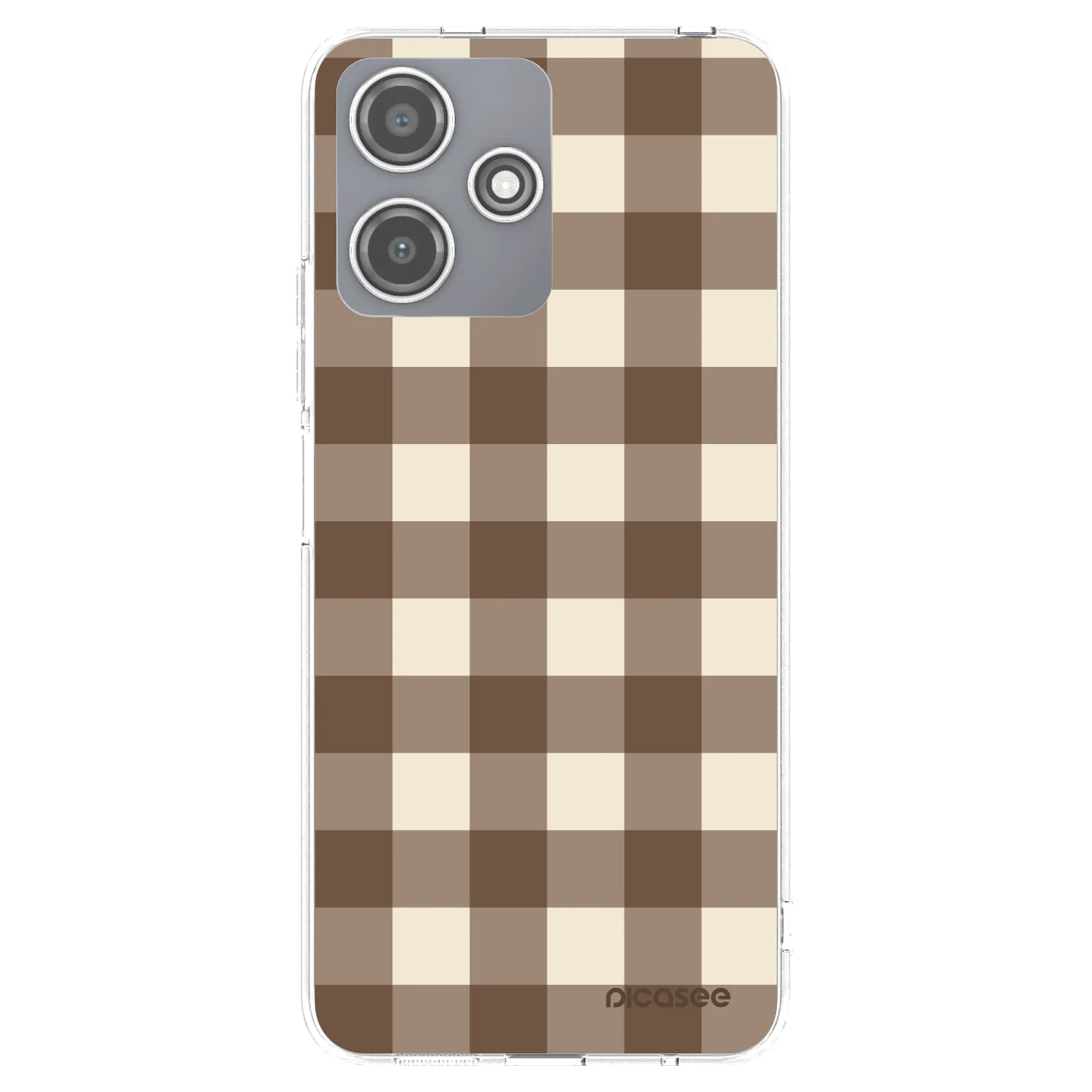 Picasee silikonska prozirna maskica za Xiaomi Redmi 12 5G - Brown grid