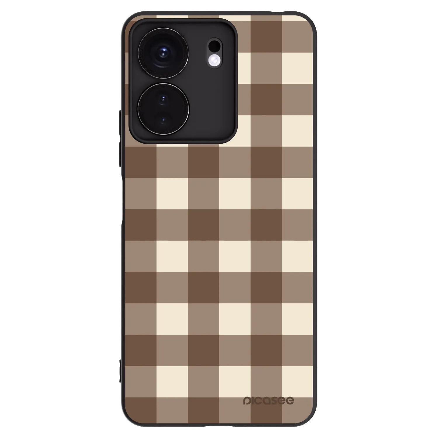 Picasee crna silikonska maskica za Xiaomi Redmi 13C 4G - Brown grid