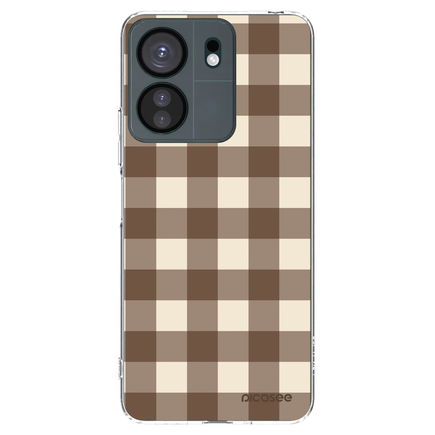 Picasee silikonska prozirna maskica za Xiaomi Redmi 13C 4G - Brown grid
