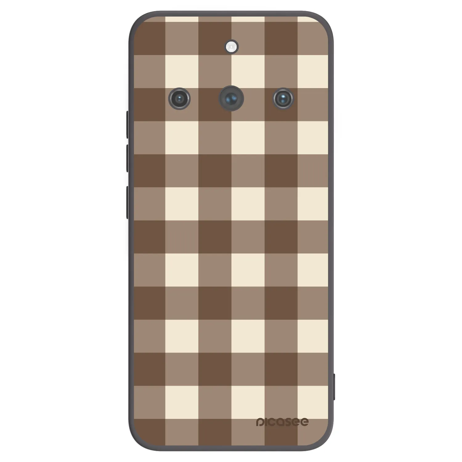Picasee crna silikonska maskica za Realme 11 Pro+ - Brown grid
