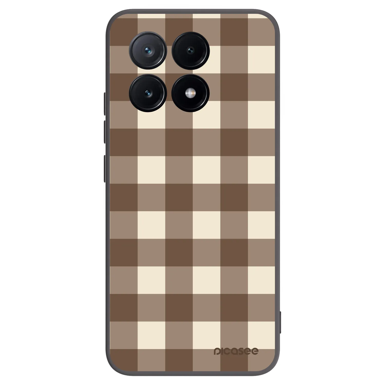 Picasee crna silikonska maskica za Xiaomi Poco X6 Pro - Brown grid