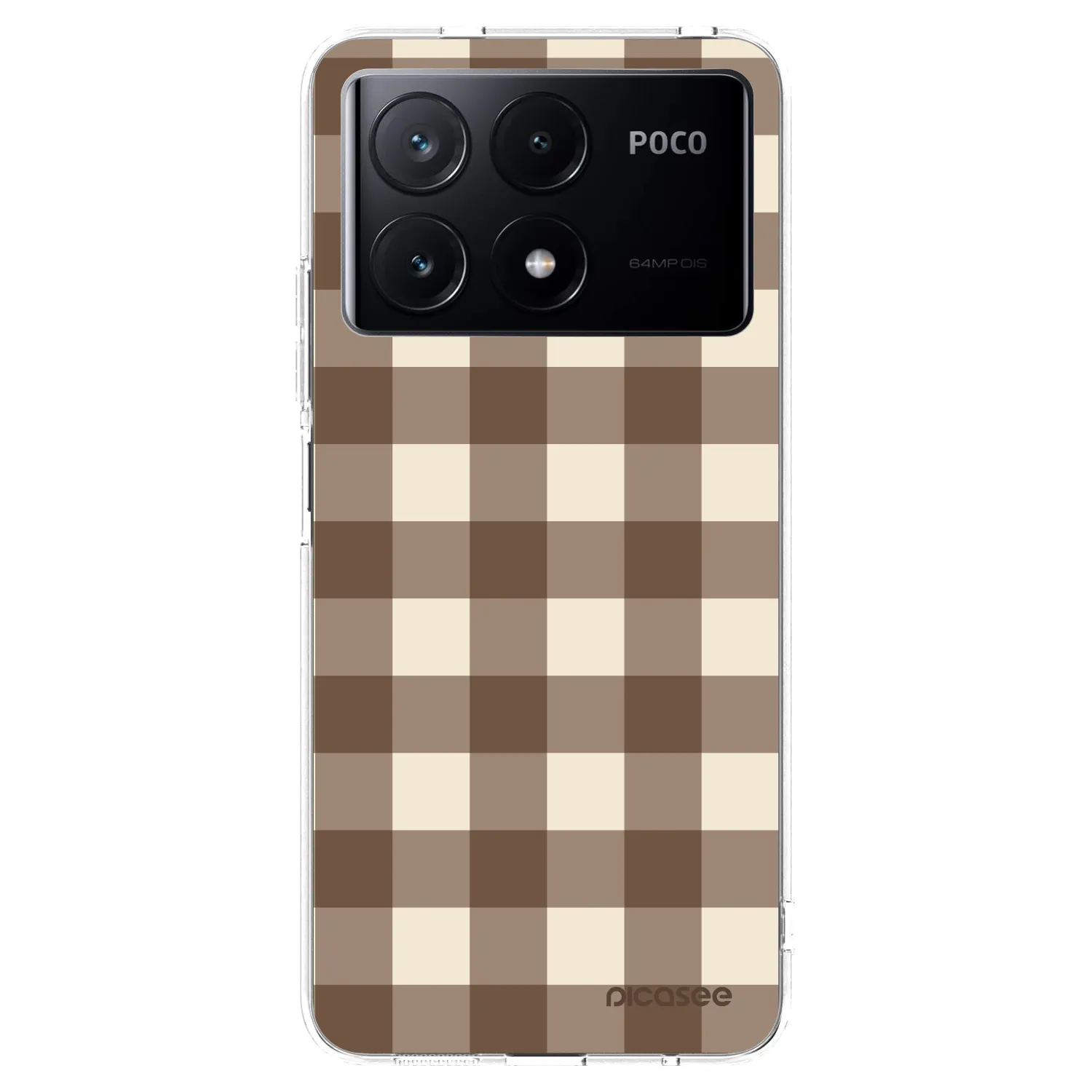 Picasee silikonska prozirna maskica za Xiaomi Poco X6 Pro - Brown grid