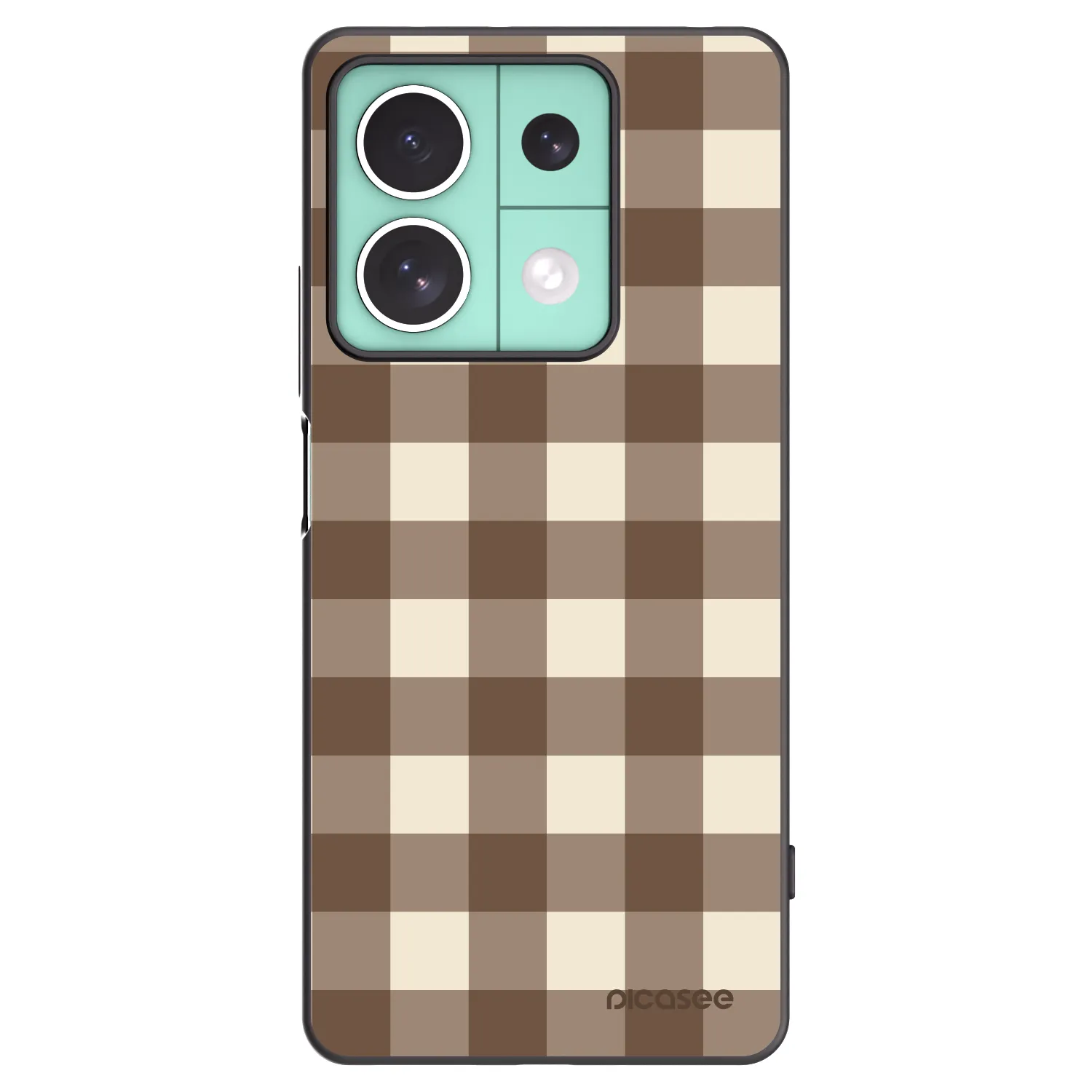 Picasee crna silikonska maskica za Xiaomi Redmi Note 13 5G - Brown grid