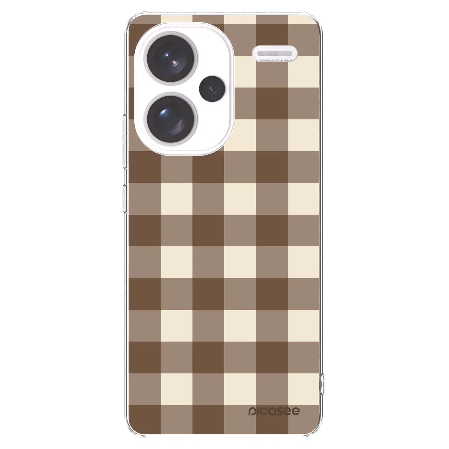 Picasee silikonska prozirna maskica za Xiaomi Redmi Note 13 Pro+ 5G - Brown grid