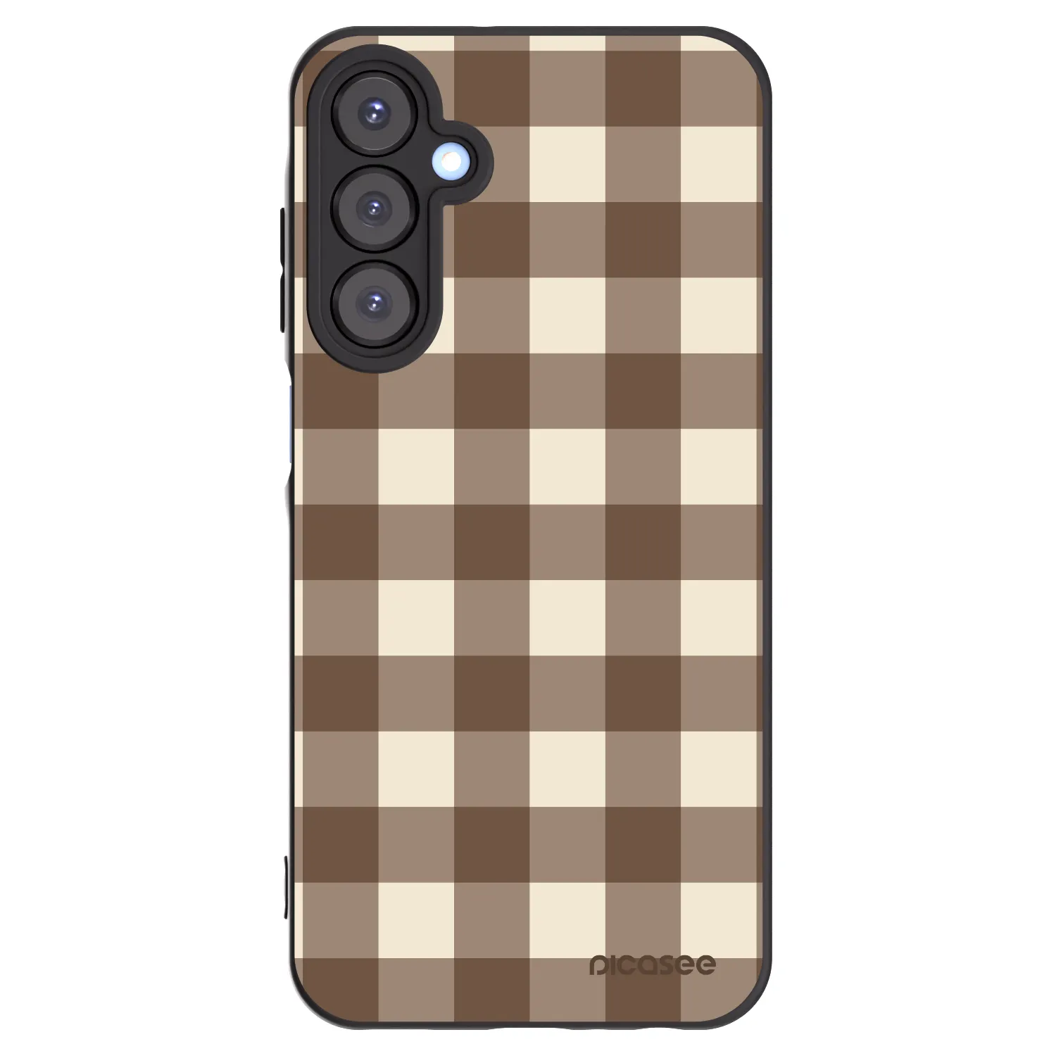 Picasee crna silikonska maskica za Samsung Galaxy A25 A256B 5G - Brown grid