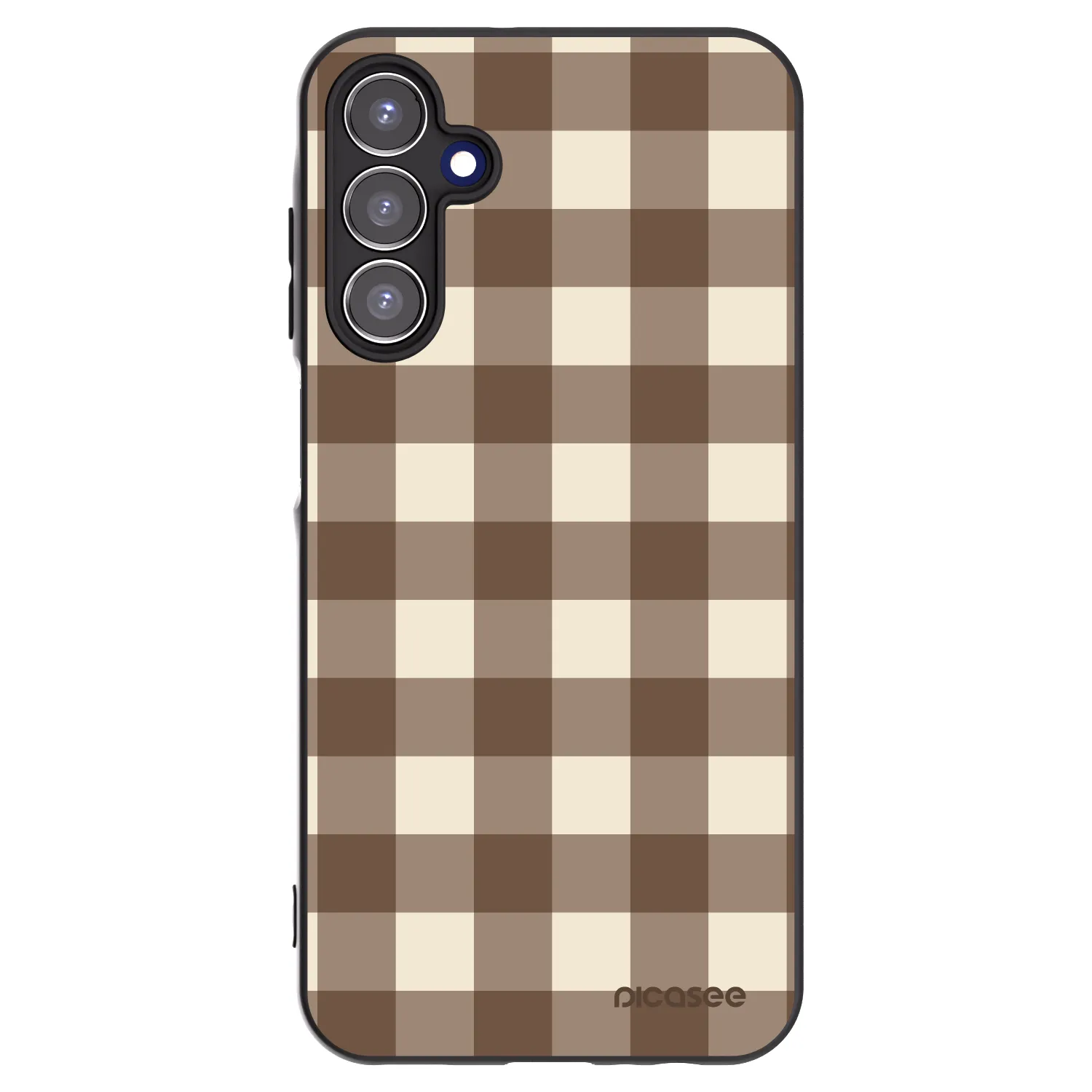 Picasee crna silikonska maskica za Samsung Galaxy A15 A156B 5G - Brown grid