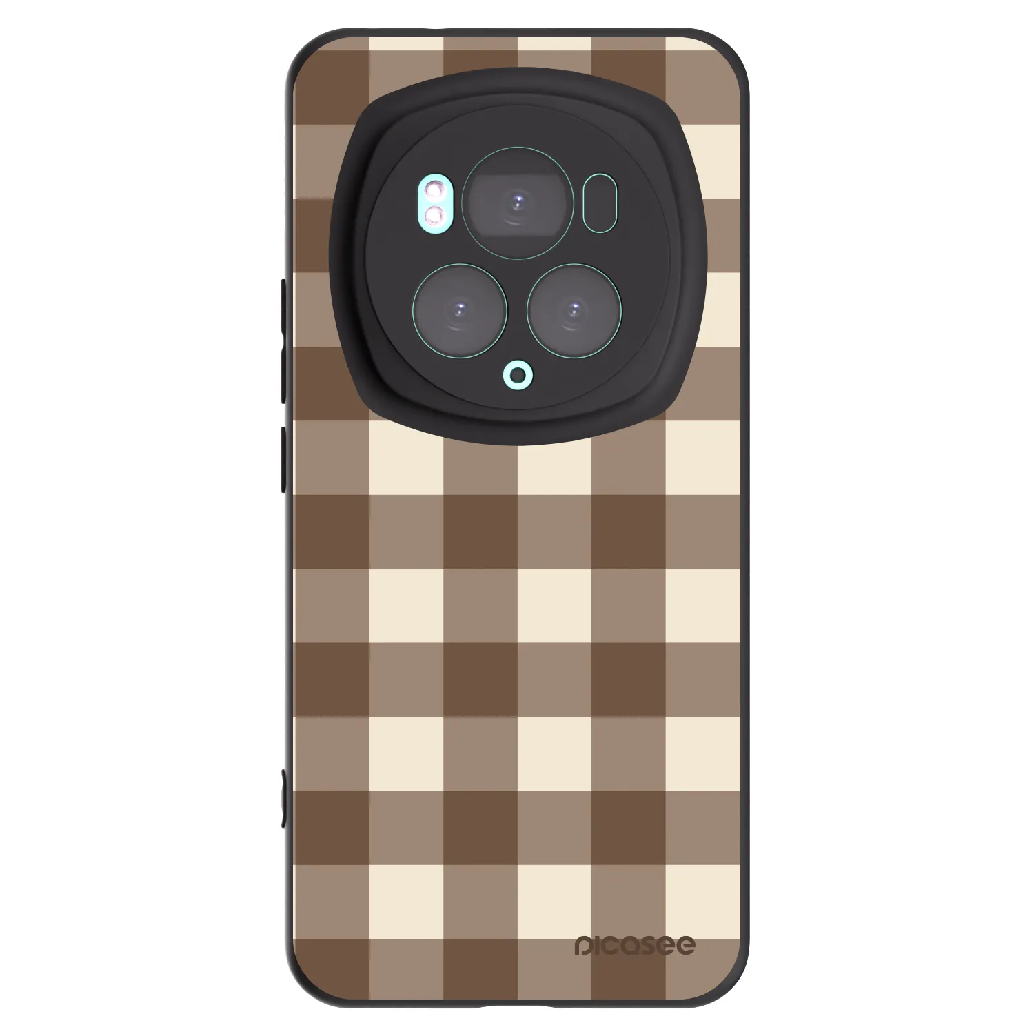 Picasee crna silikonska maskica za Honor Magic6 Pro - Brown grid