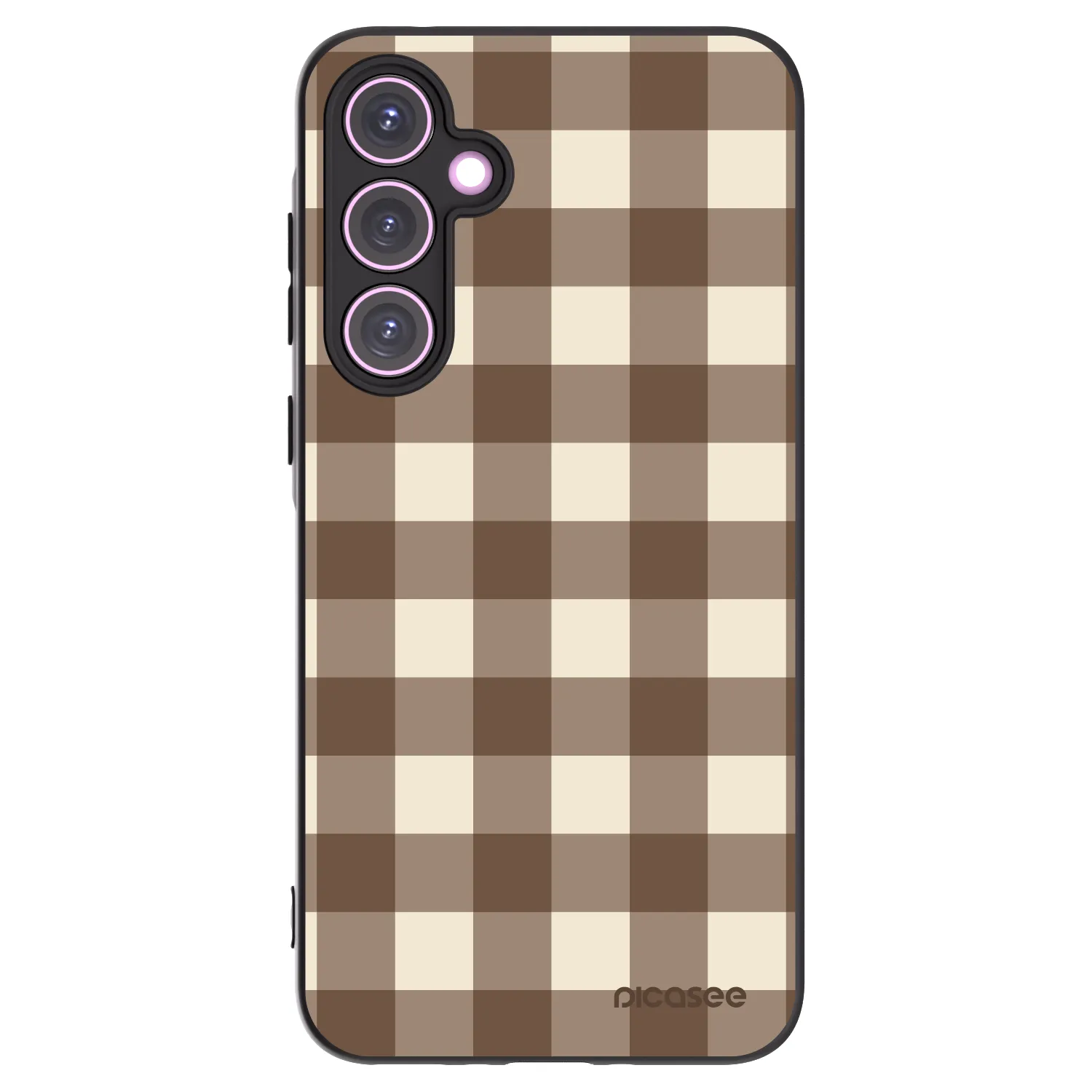 Picasee crna silikonska maskica za Samsung Galaxy A35 5G A356B - Brown grid