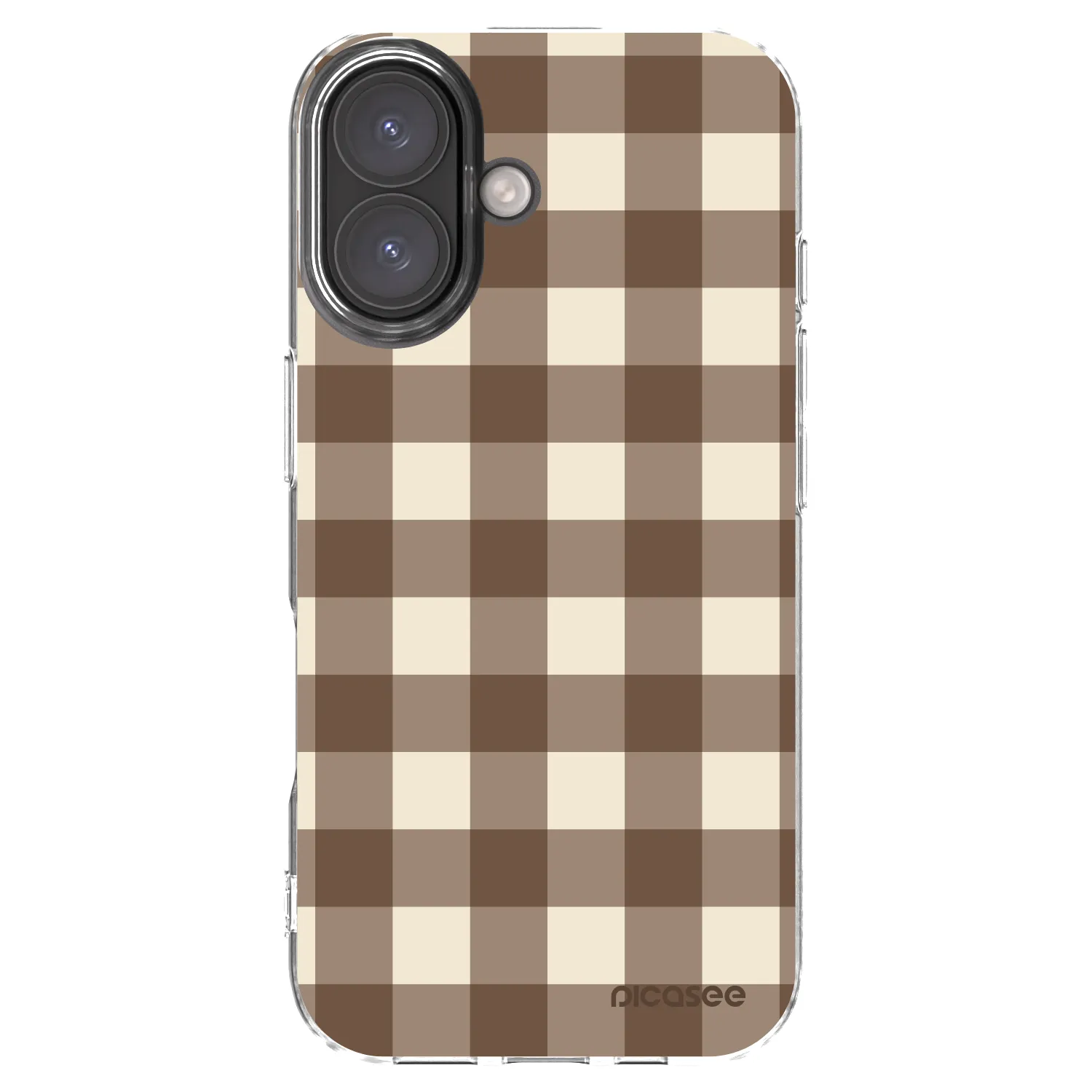 Picasee silikonska prozirna maskica za Apple iPhone 16 - Brown grid