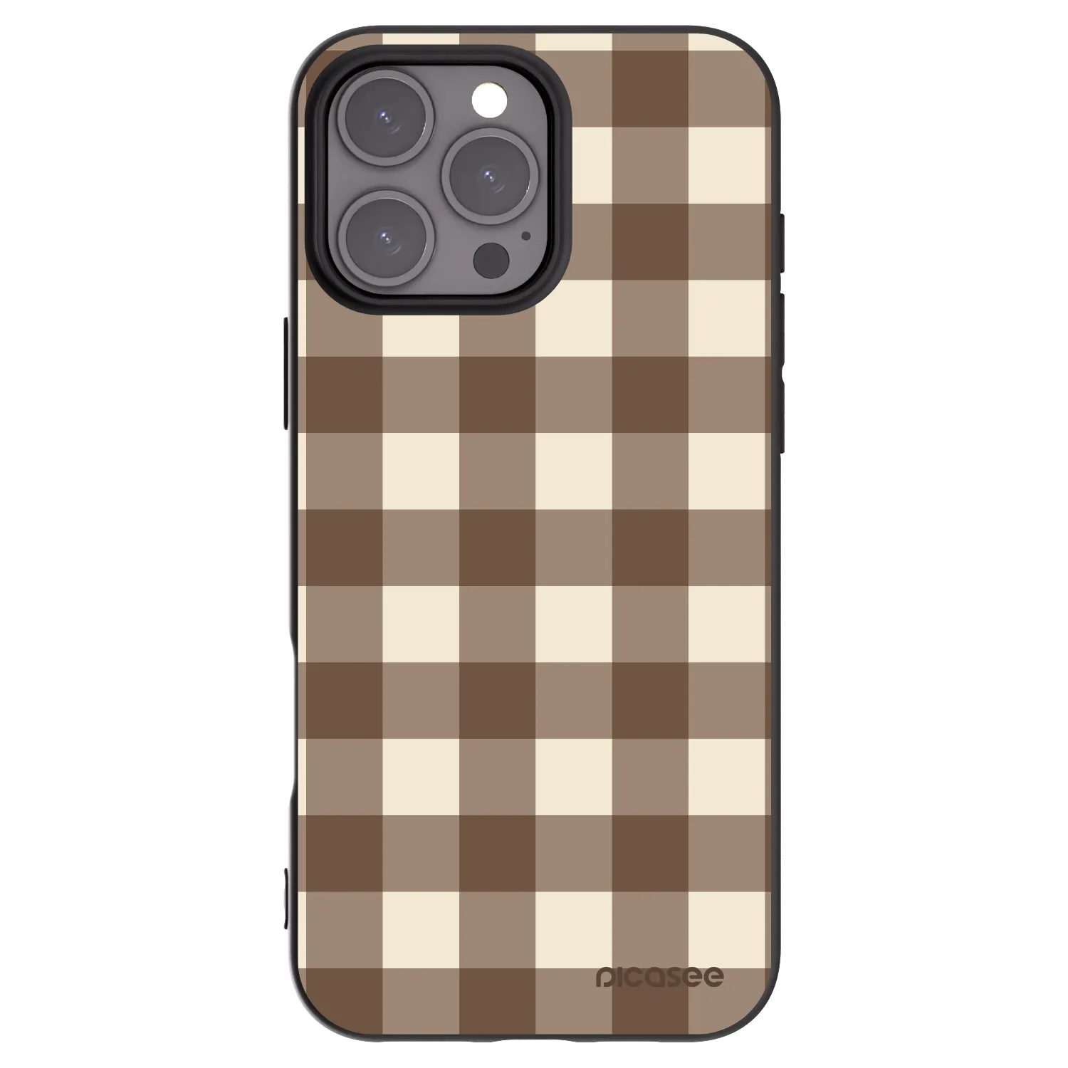 Picasee crna silikonska maskica za Apple iPhone 16 Pro Max - Brown grid