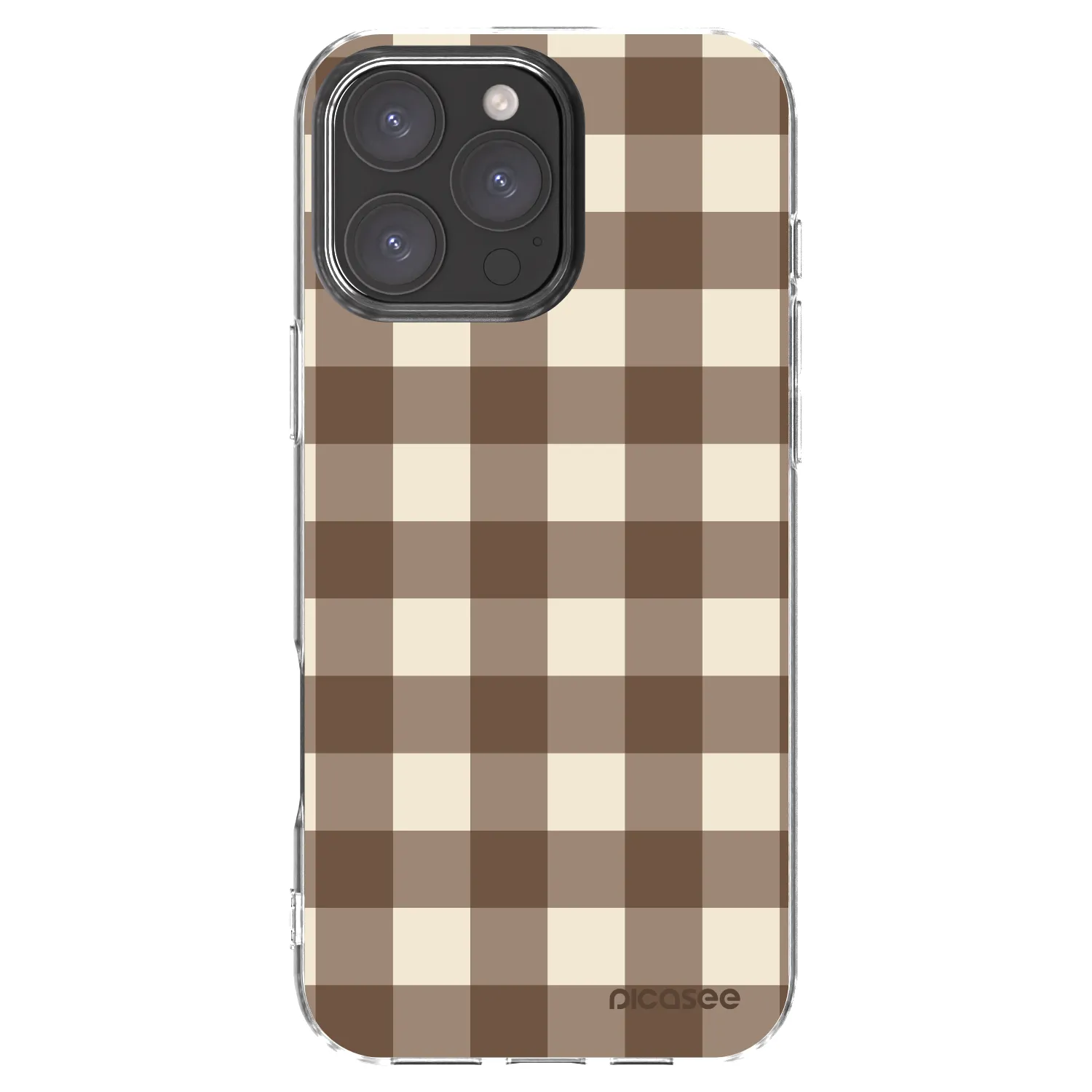 Picasee silikonska prozirna maskica za Apple iPhone 16 Pro Max - Brown grid