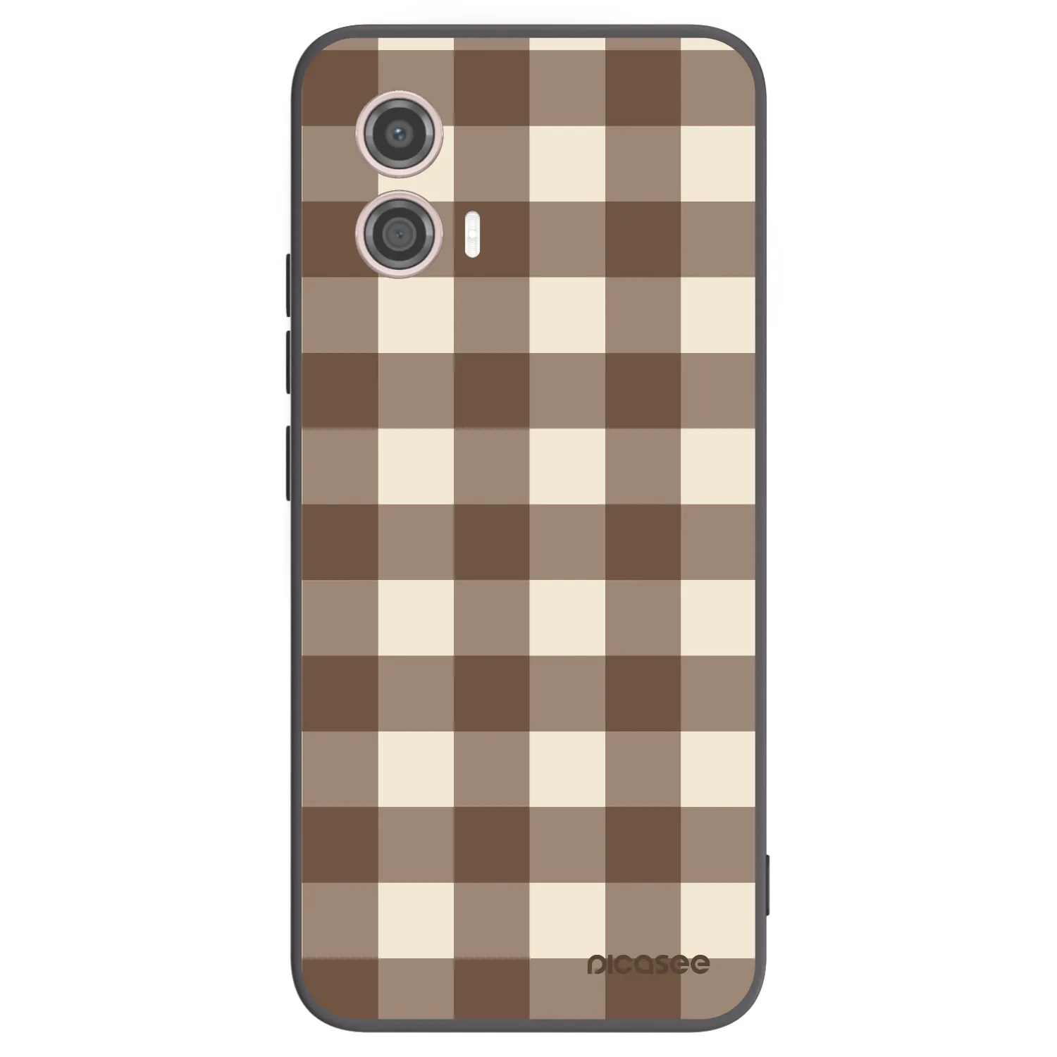 Picasee crna silikonska maskica za Motorola Moto G53 5G - Brown grid