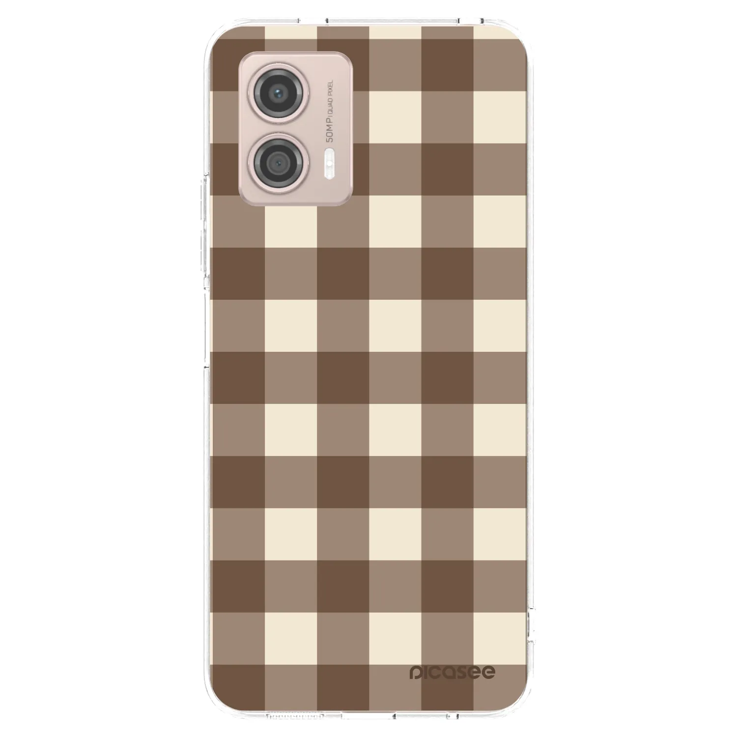 Picasee silikonska prozirna maskica za Motorola Moto G53 5G - Brown grid