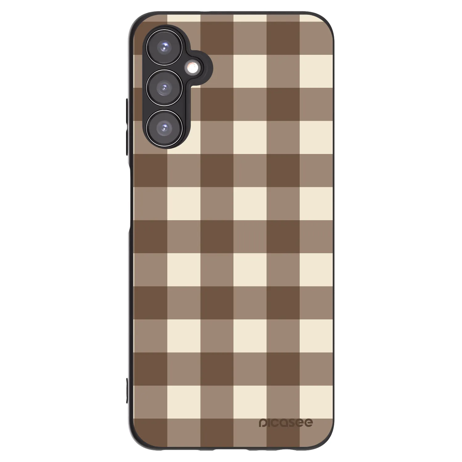 Picasee crna silikonska maskica za Samsung Galaxy A05s A057G - Brown grid