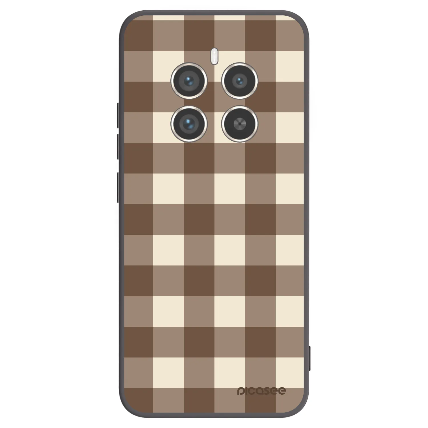 Picasee crna silikonska maskica za Realme 12 Pro 5G - Brown grid