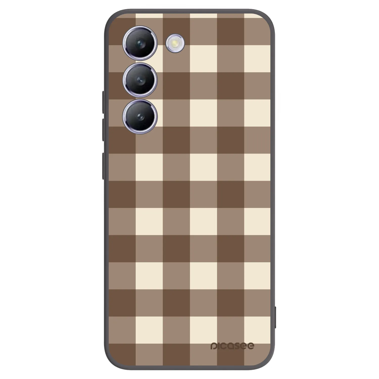 Picasee crna silikonska maskica za Vivo V40 SE 5G - Brown grid