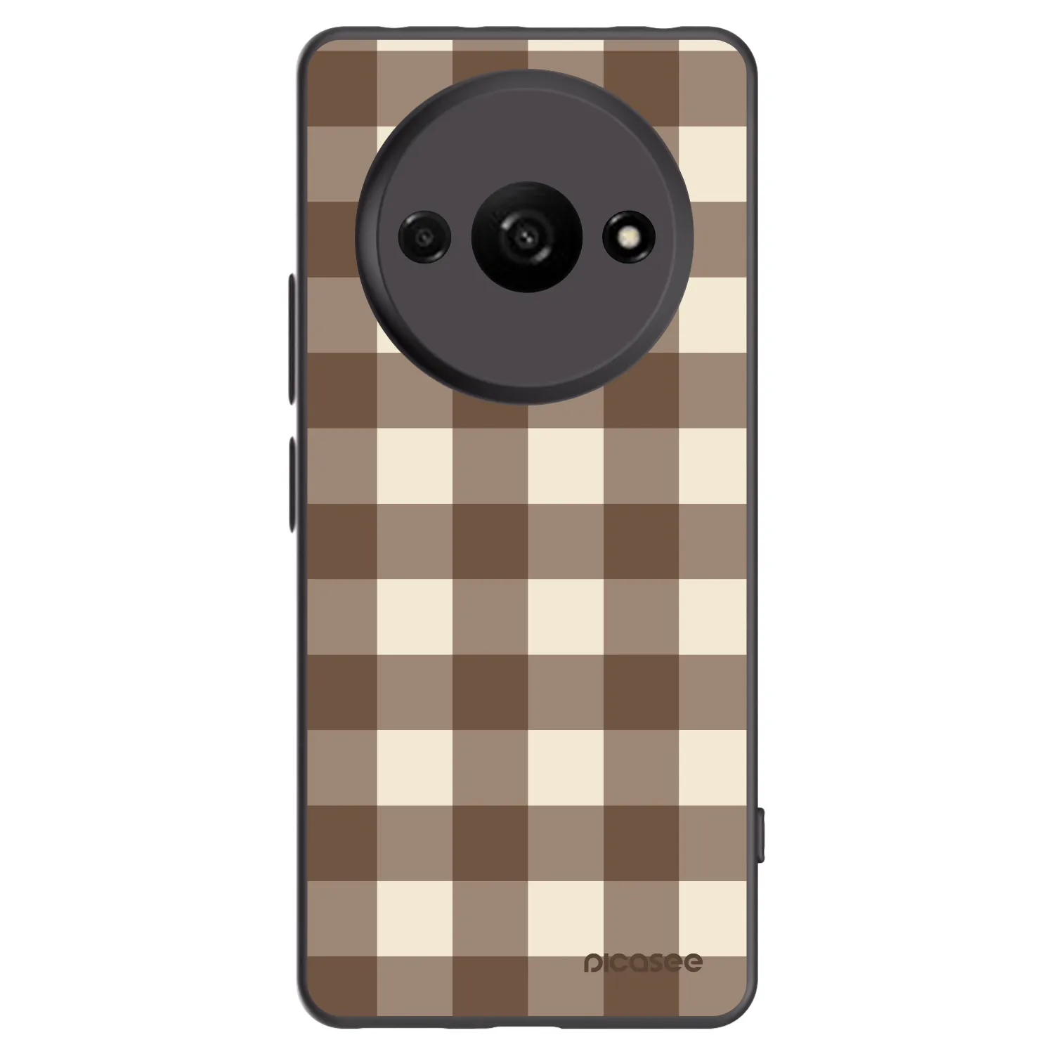 Picasee crna silikonska maskica za Xiaomi Redmi A3 - Brown grid