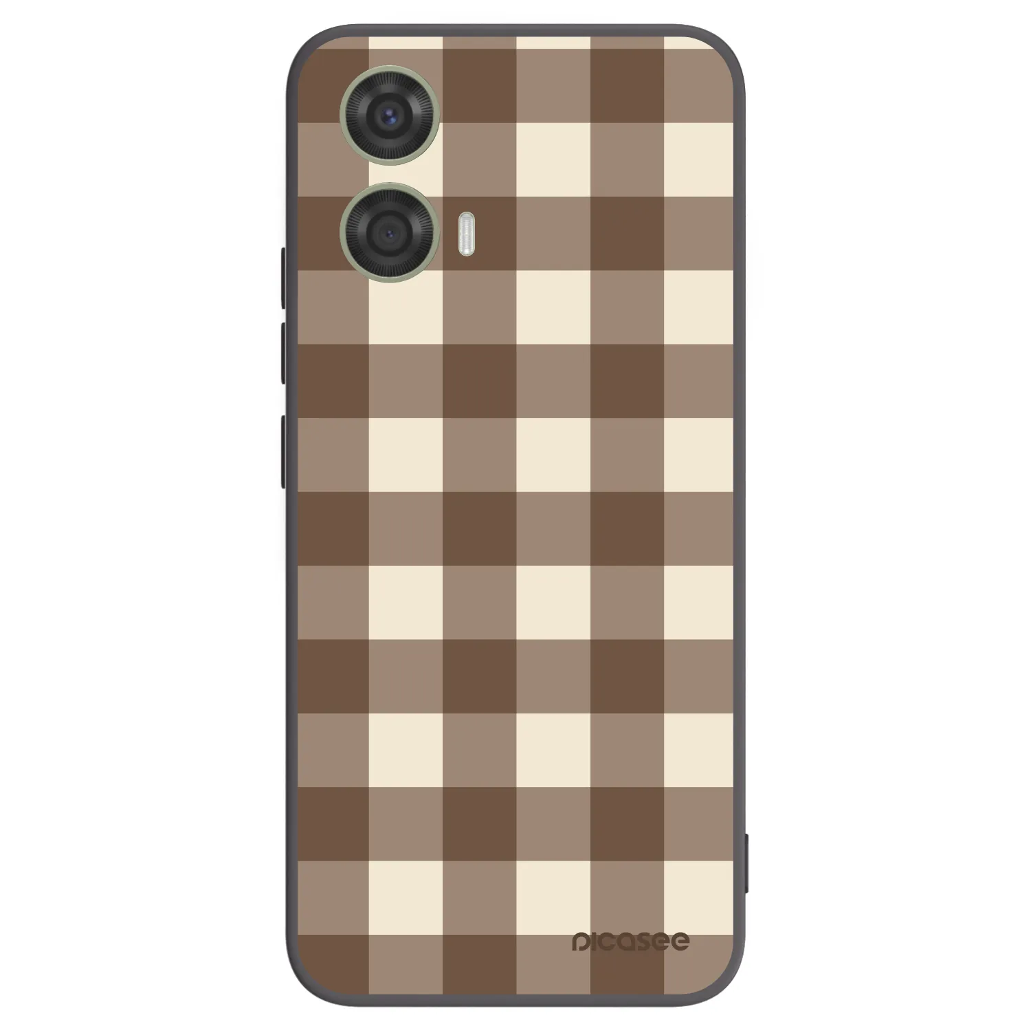 Picasee crna silikonska maskica za Motorola Moto G24 - Brown grid