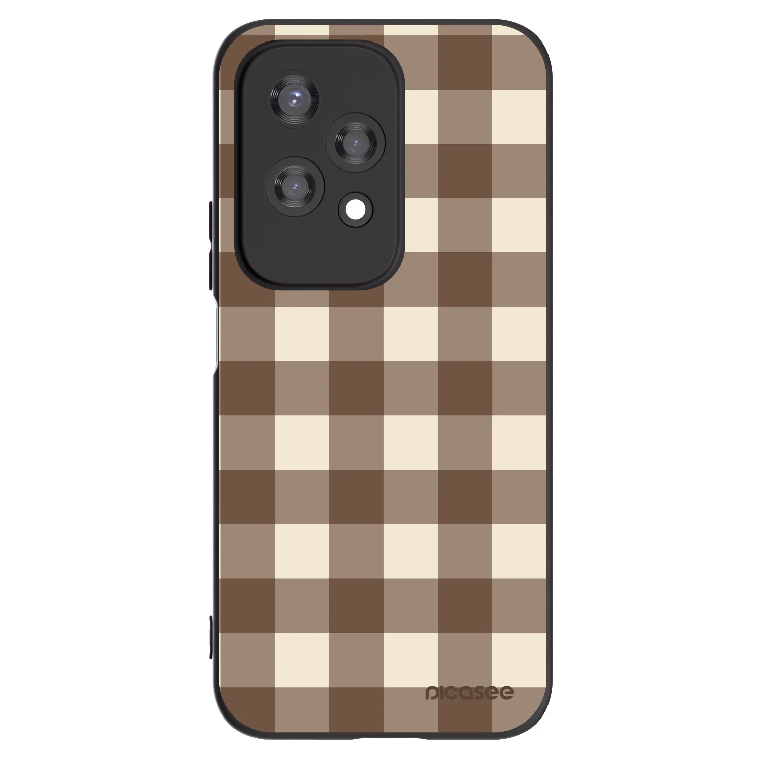 Picasee crna silikonska maskica za Honor 200 Lite - Brown grid