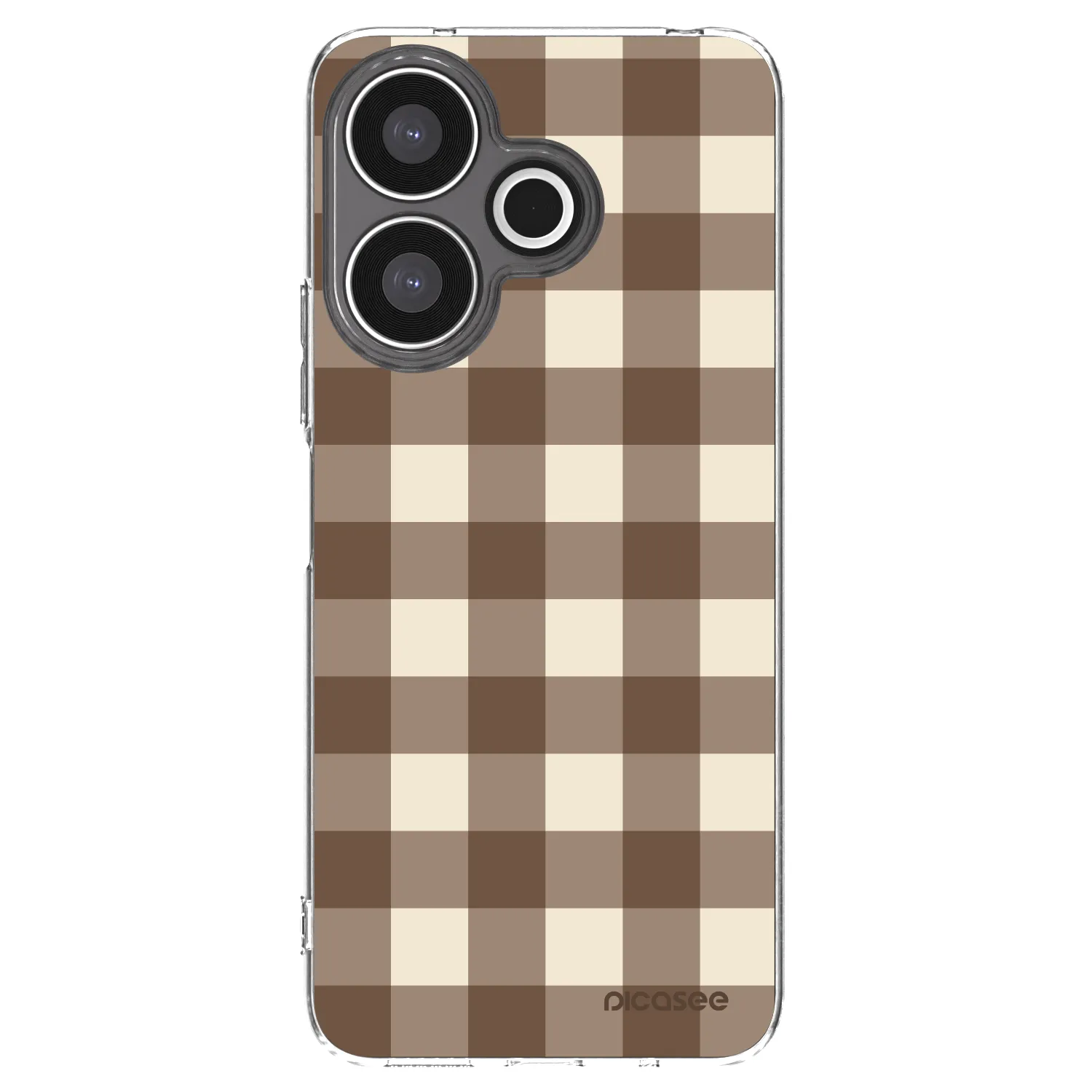 Picasee silikonska prozirna maskica za Xiaomi Redmi 13 4G - Brown grid