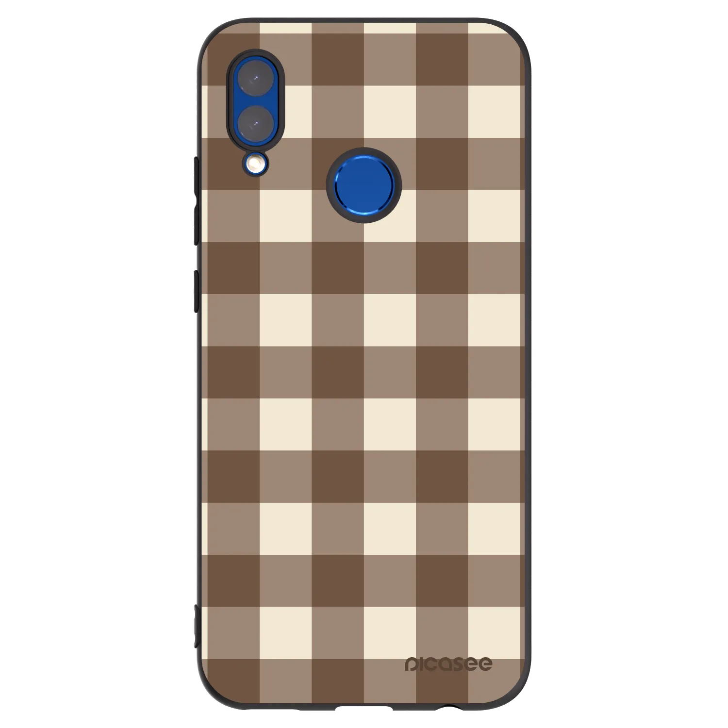 Picasee crna silikonska maskica za Honor 10 Lite - Brown grid