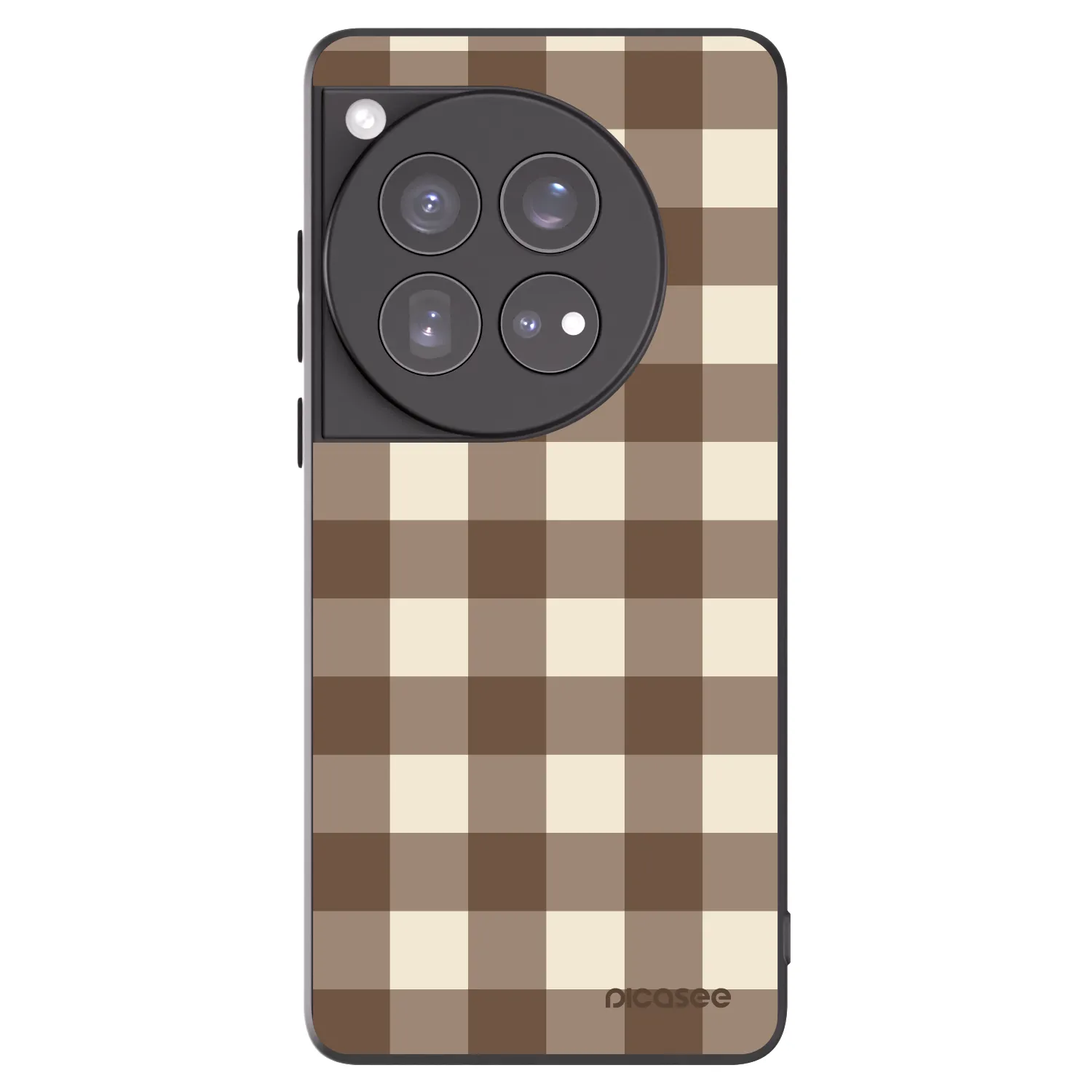 Picasee crna silikonska maskica za OnePlus 12 5G - Brown grid