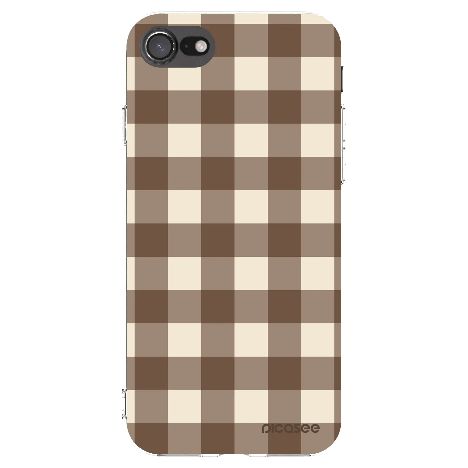 Picasee silikonska prozirna maskica za Apple iPhone 7 - Brown grid