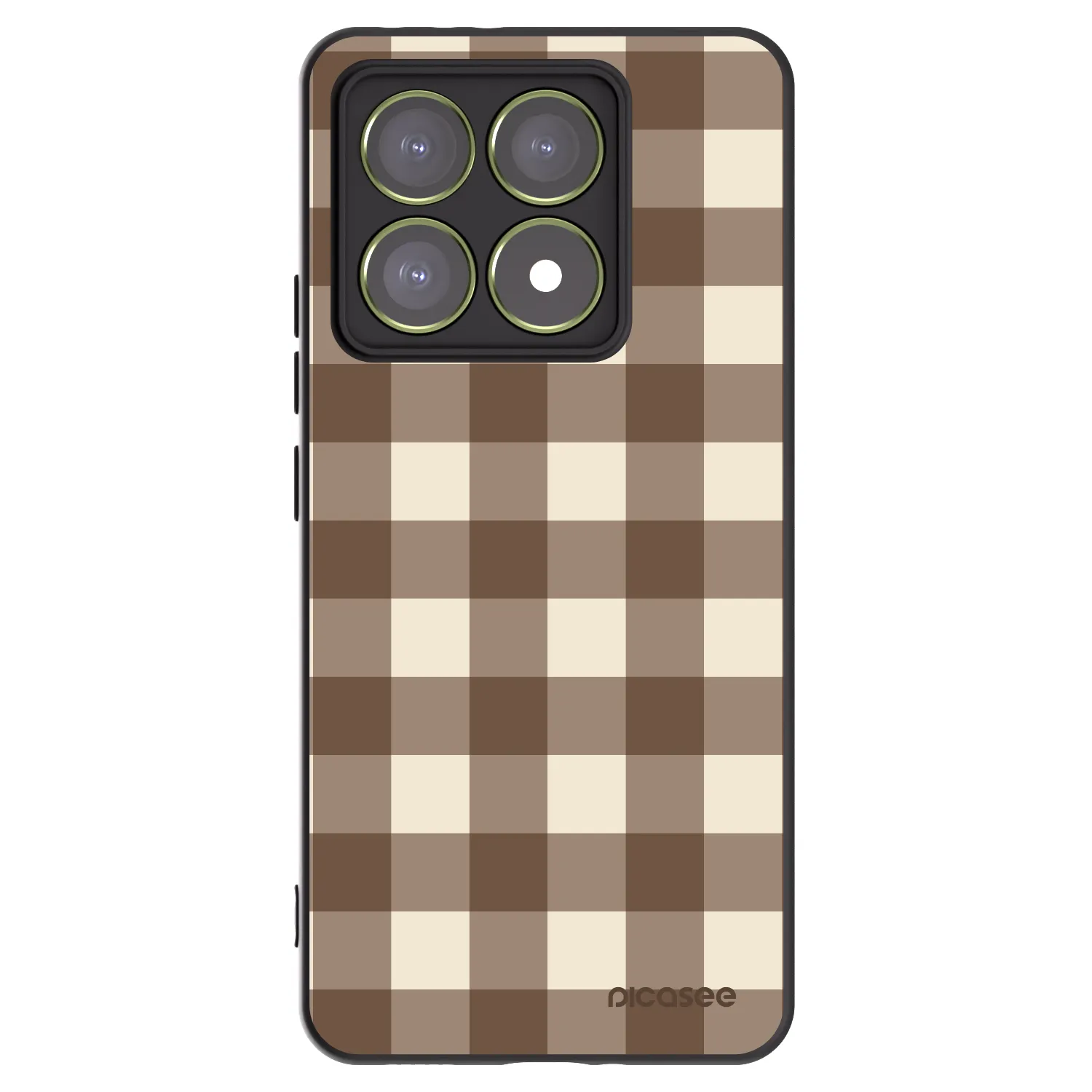 Picasee crna silikonska maskica za Xiaomi 14T - Brown grid