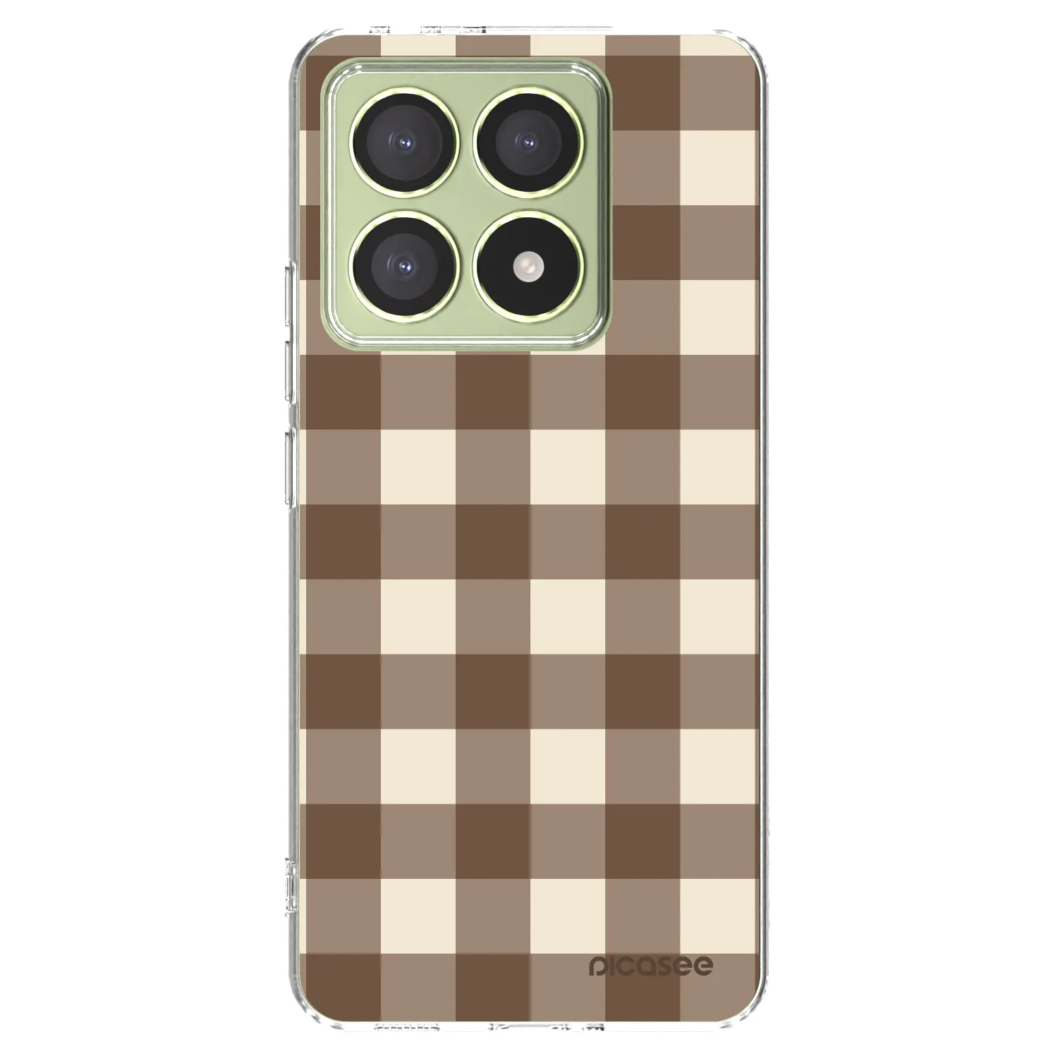 Picasee silikonska prozirna maskica za Xiaomi 14T - Brown grid