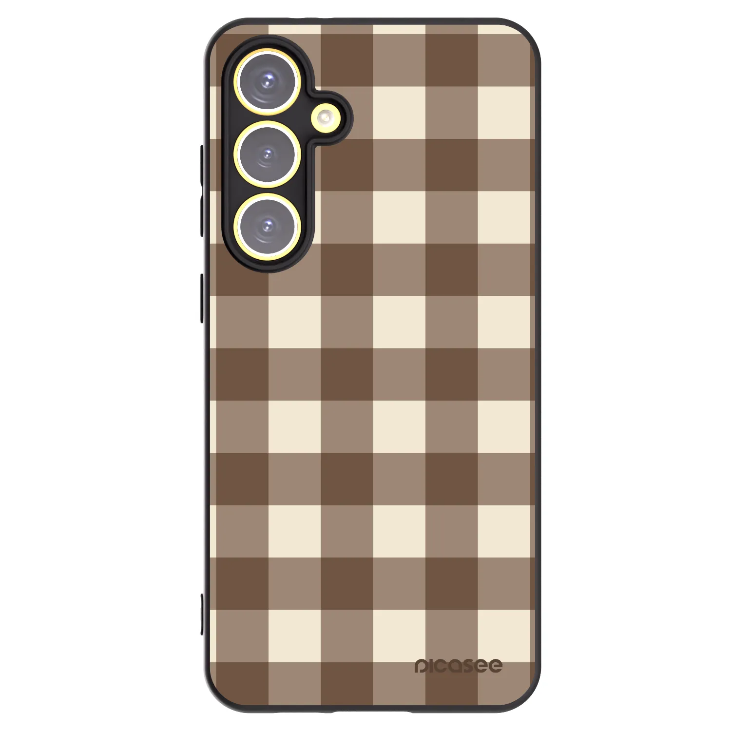 Picasee crna silikonska maskica za Samsung Galaxy S24 FE S721B - Brown grid