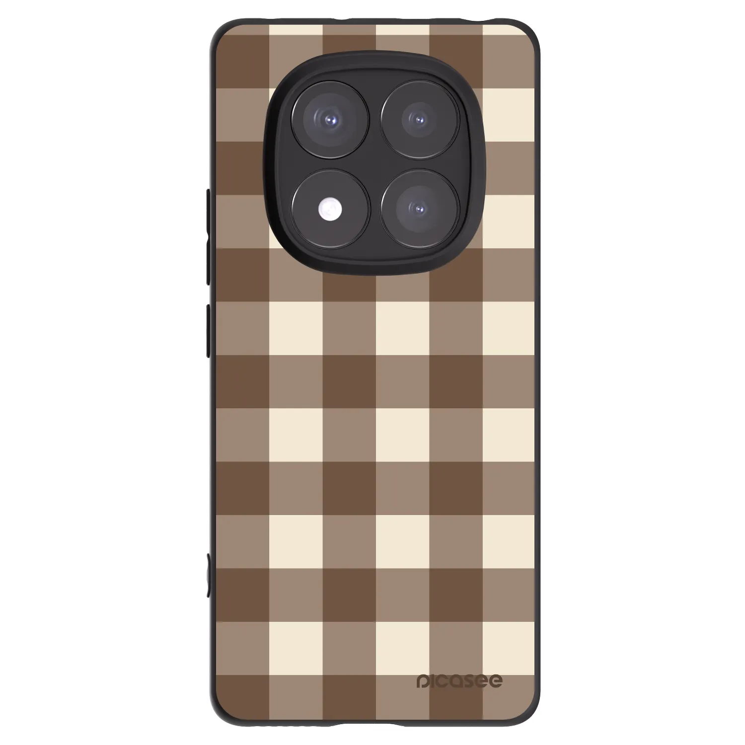 Picasee crna silikonska maskica za Xiaomi Redmi Note 14 Pro+ 5G - Brown grid