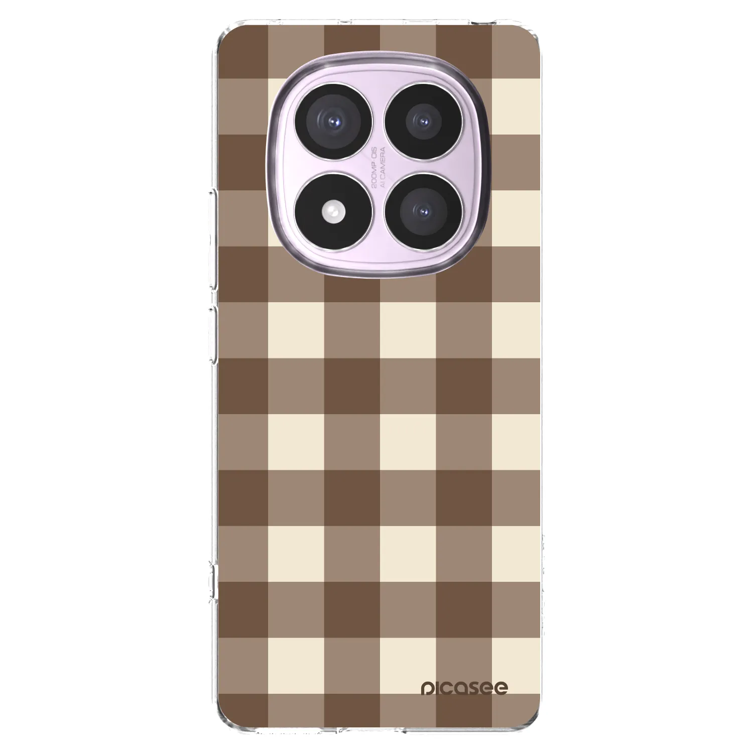 Picasee silikonska prozirna maskica za Xiaomi Redmi Note 14 Pro 5G - Brown grid