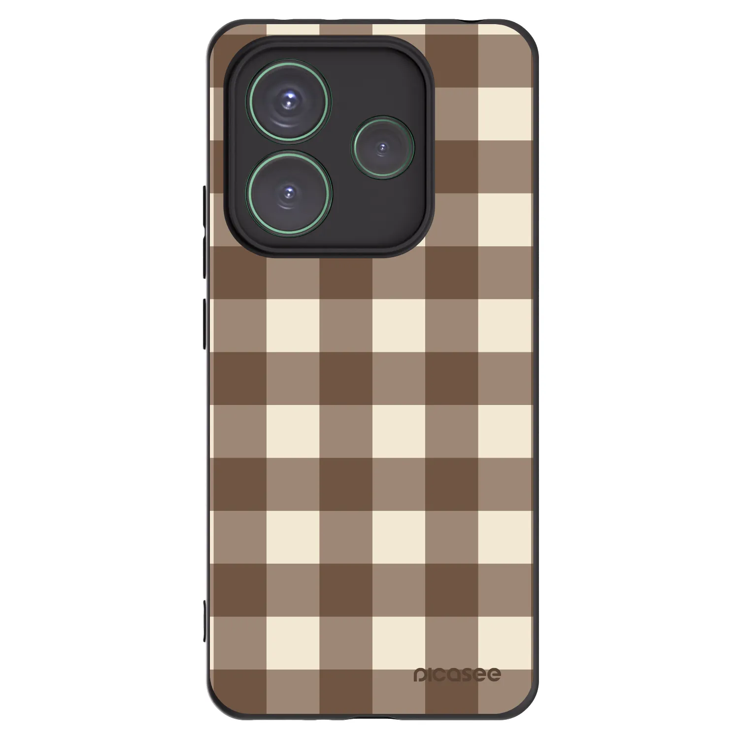 Picasee crna silikonska maskica za Xiaomi Redmi Note 14 5G - Brown grid